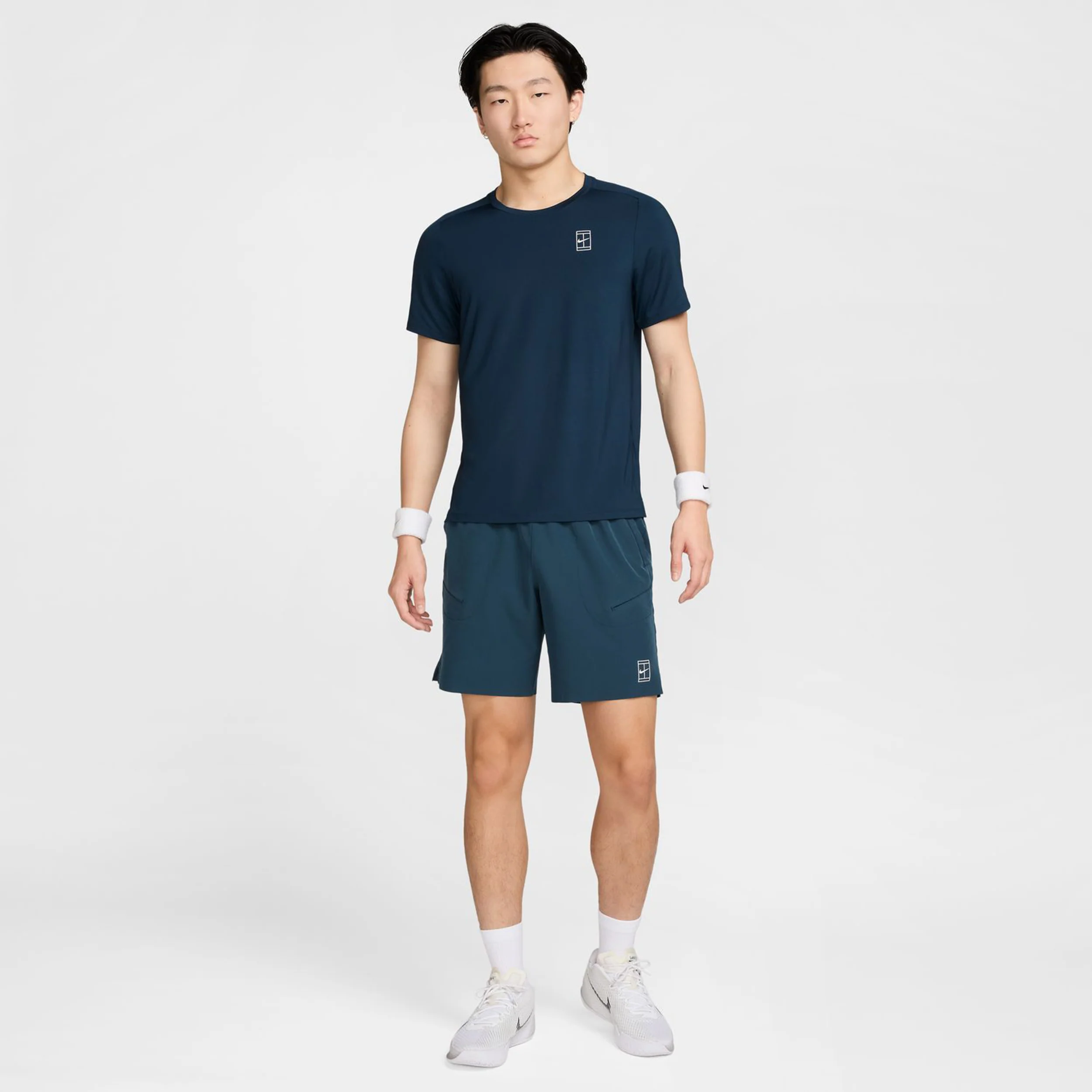 Court Dri-Fit Advantage 8in Shorts Herrar-Mörkblå,Vit - Image 10