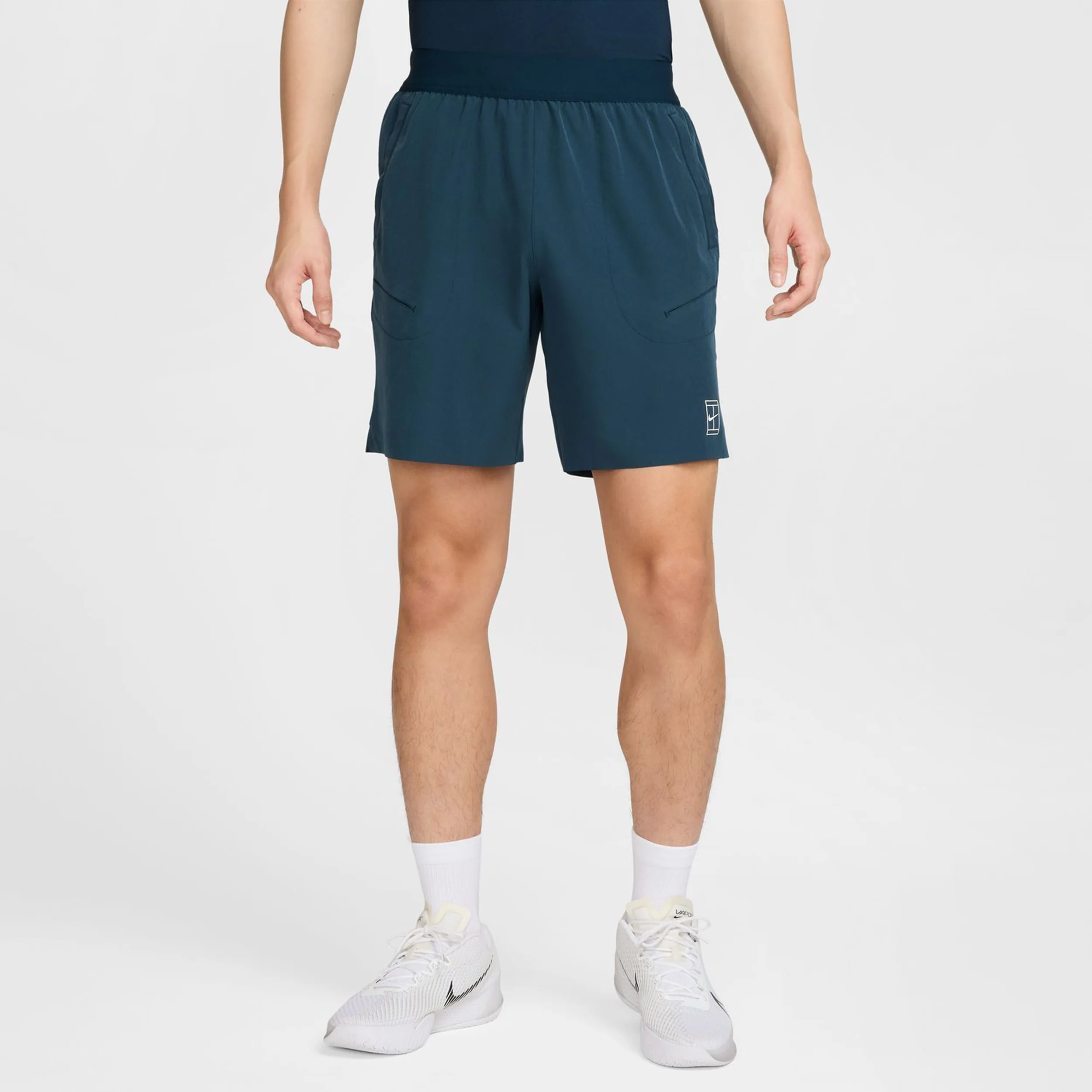 Court Dri-Fit Advantage 8in Shorts Herrar-Mörkblå,Vit - Image 5