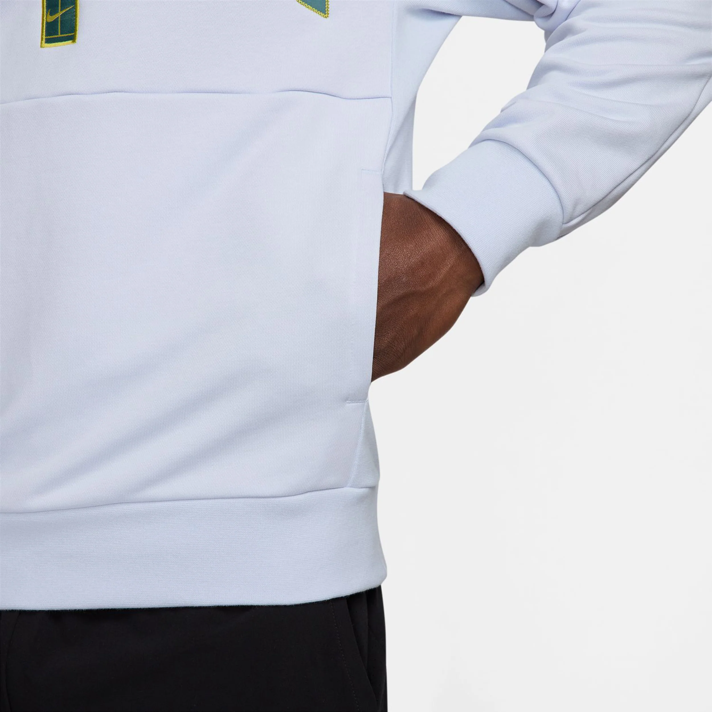 Court Dri-Fit Fleece Heritage Huvtröja Herrar-Ljusgrå,Petrol - Image 7