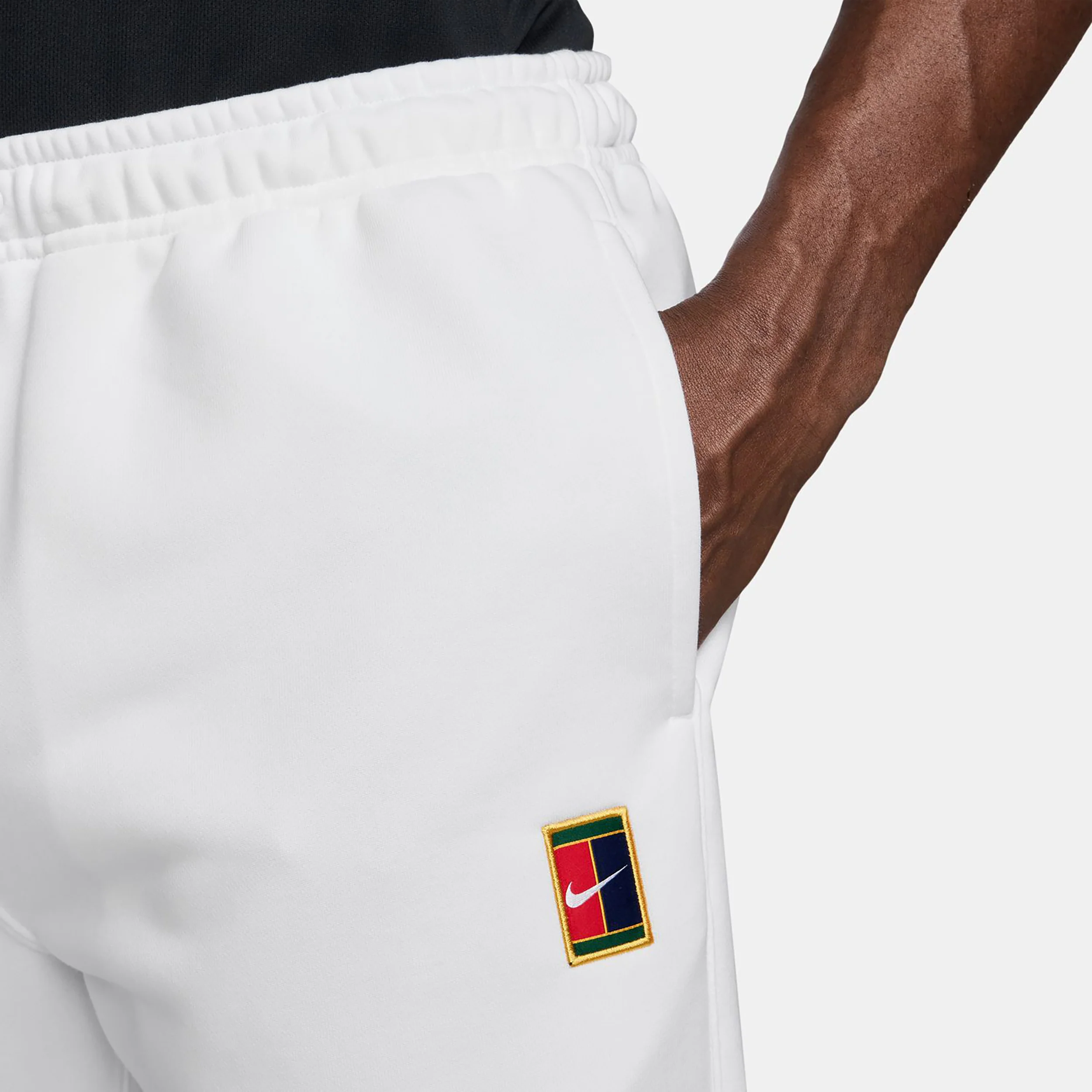 Court Dri-Fit Heritage Fleece Träningsbyxa Herrar-vit - Image 3