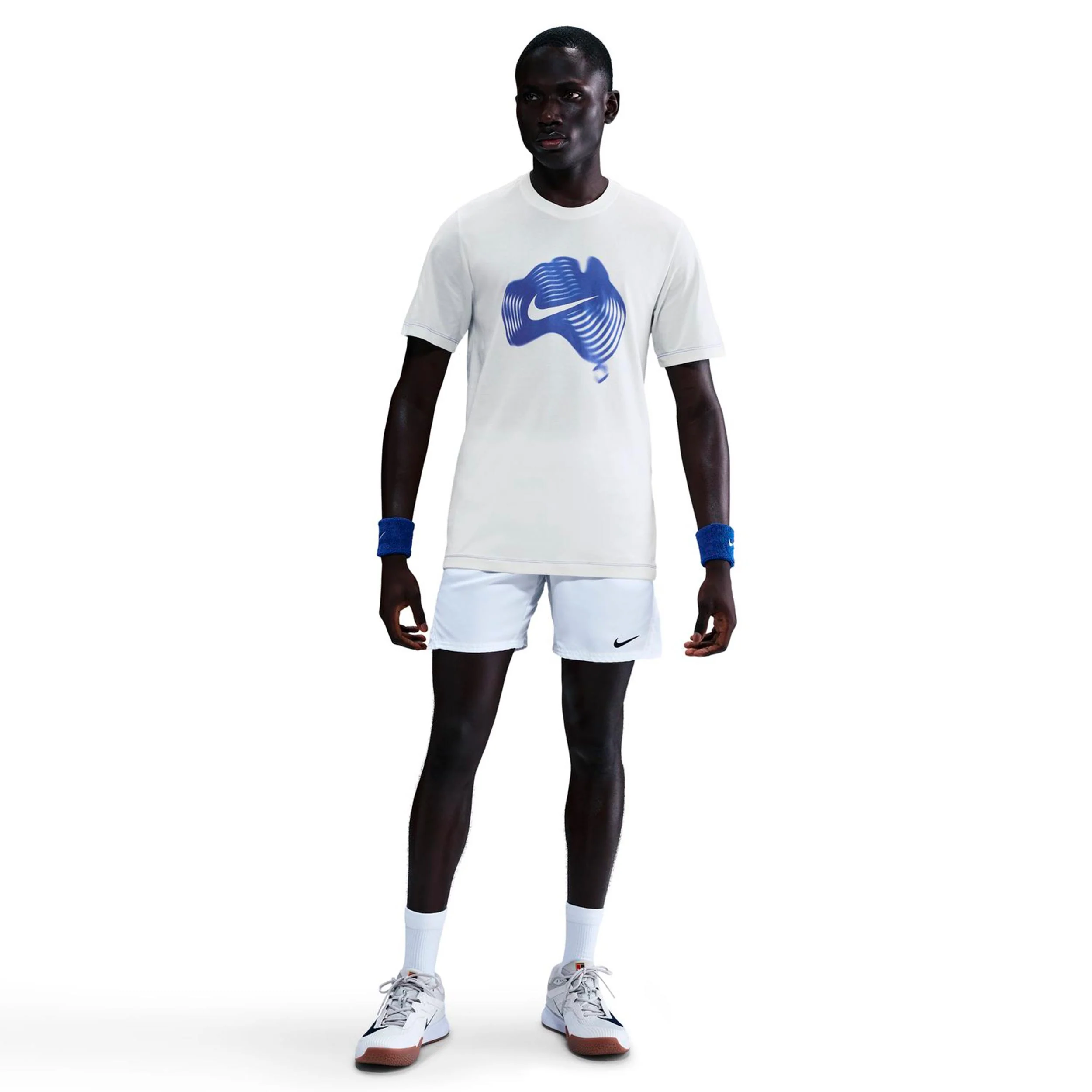 Court Dri-Fit T-shirt Herrar-creme, blå - Image 2