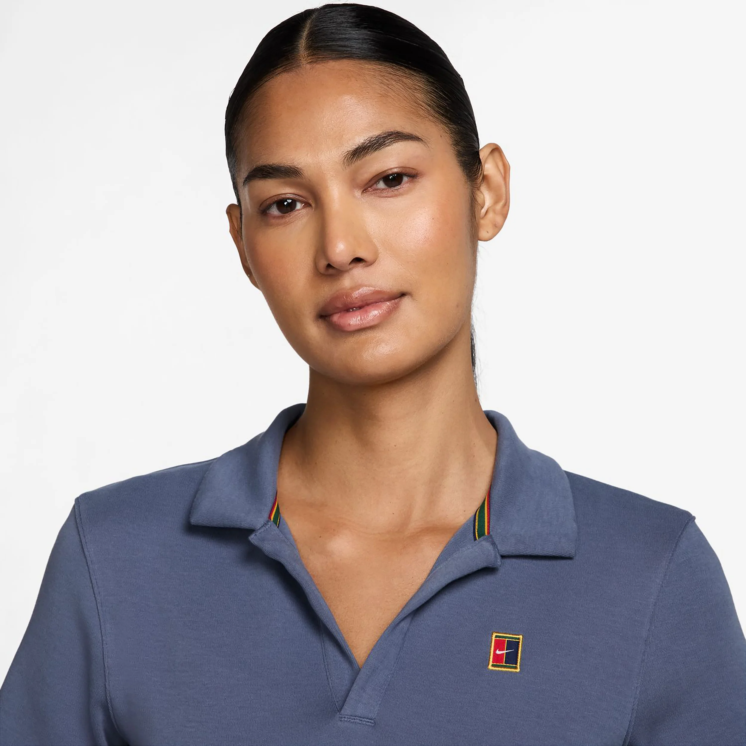Court Heritage Crop Polo Damer-Blågrå - Image 3