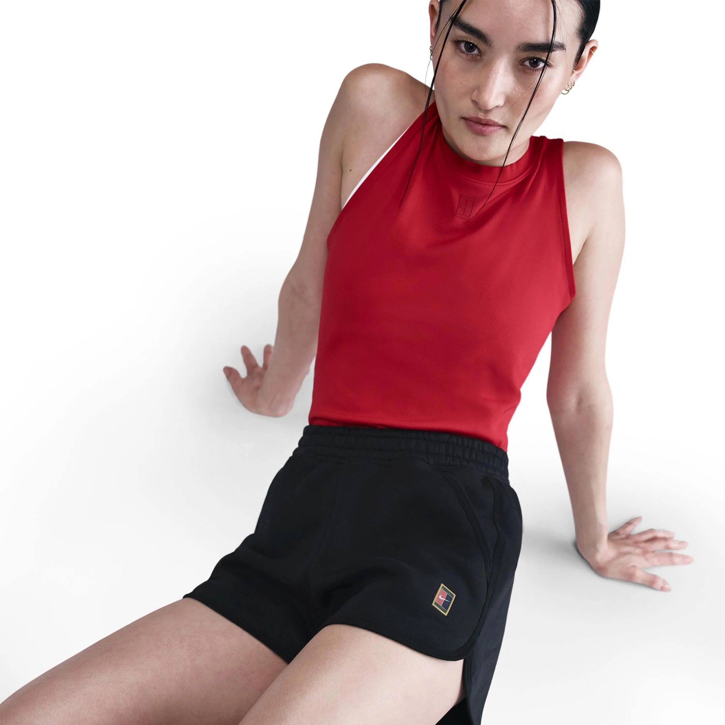 Court Heritage Fleece Mid Rise Shorts Damer-Svart - Image 5