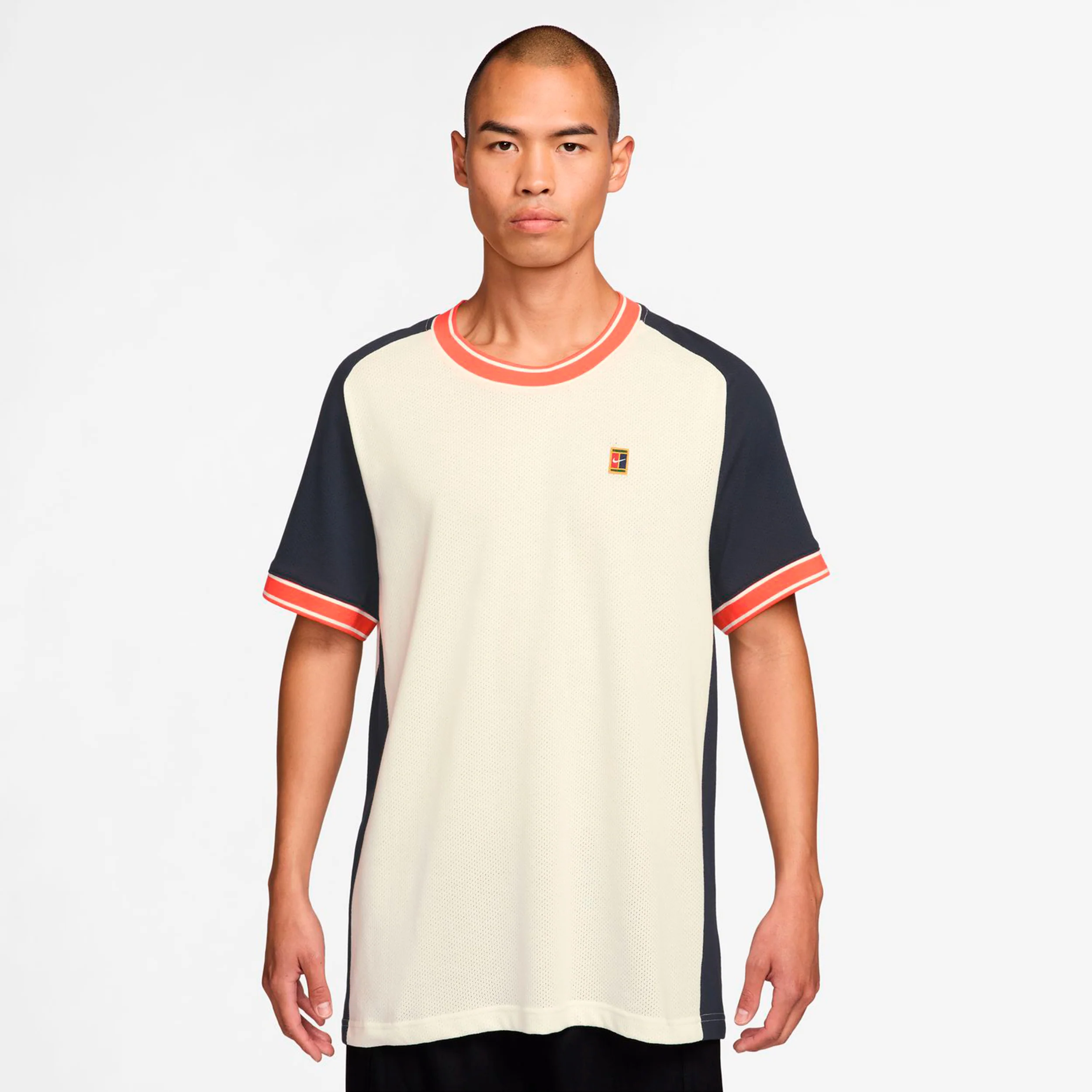 Court Heritage T-shirt Herrar-creme, mörkblå