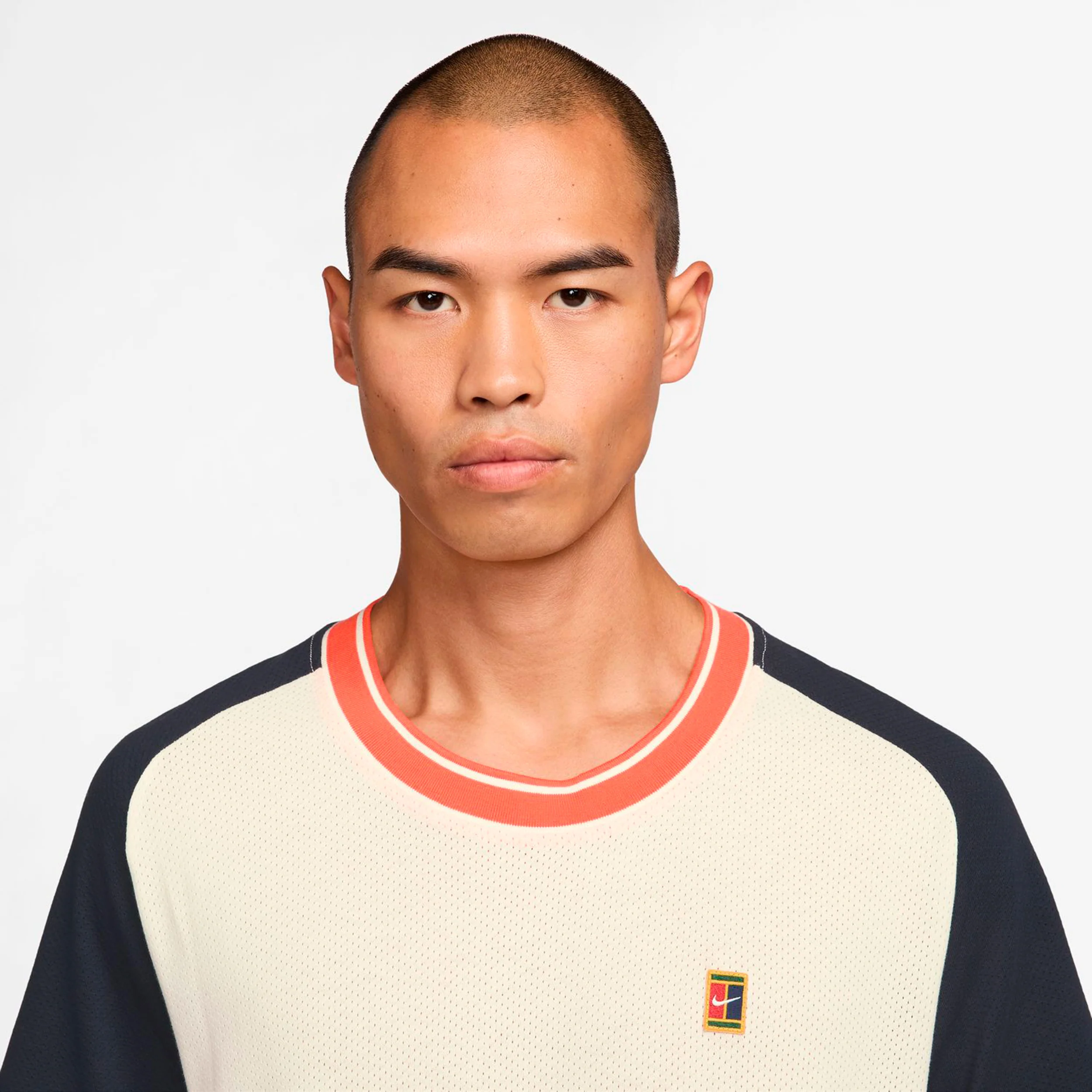 Court Heritage T-shirt Herrar-creme, mörkblå - Image 3