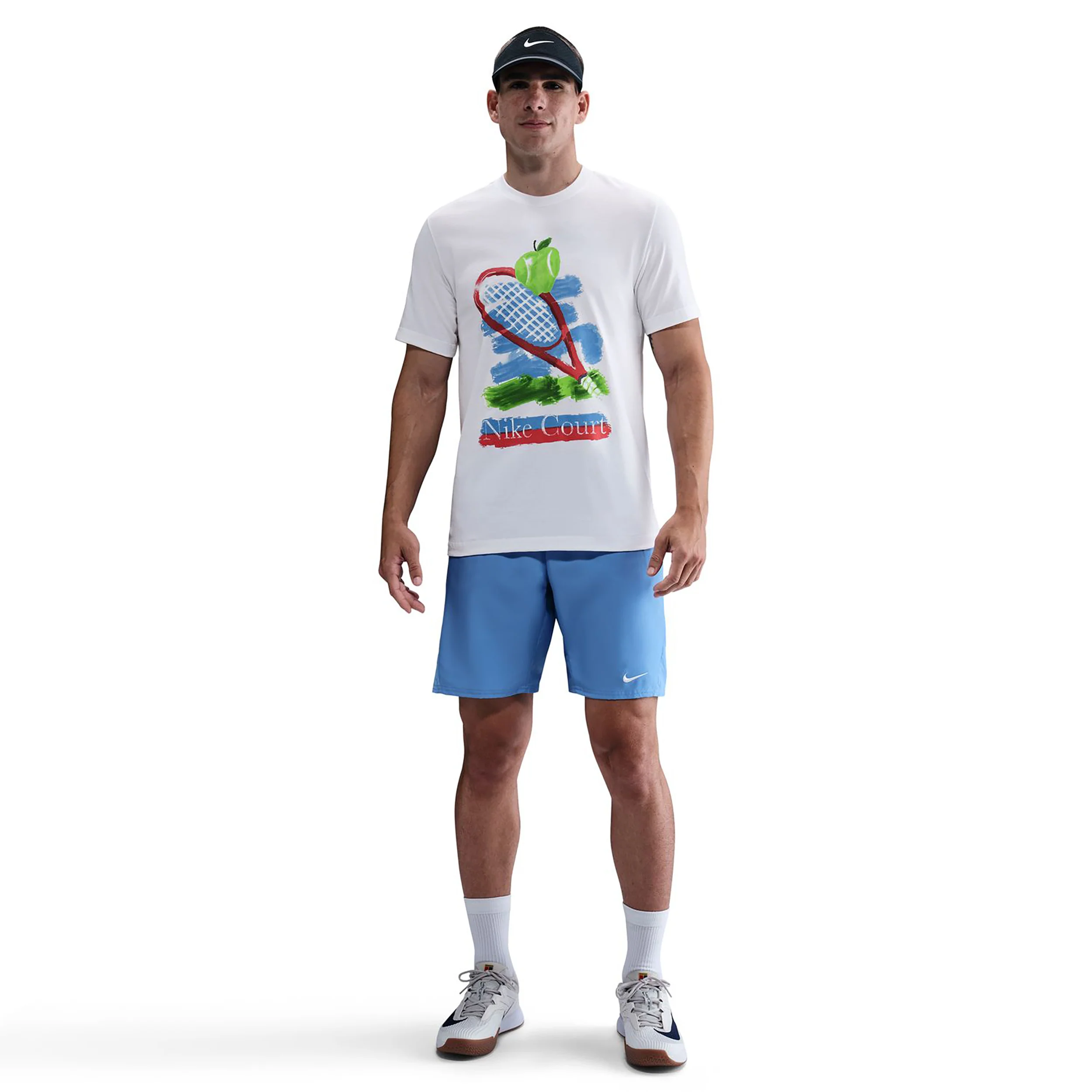 Court T-shirt Herrar-Vit,Flerfärgad
