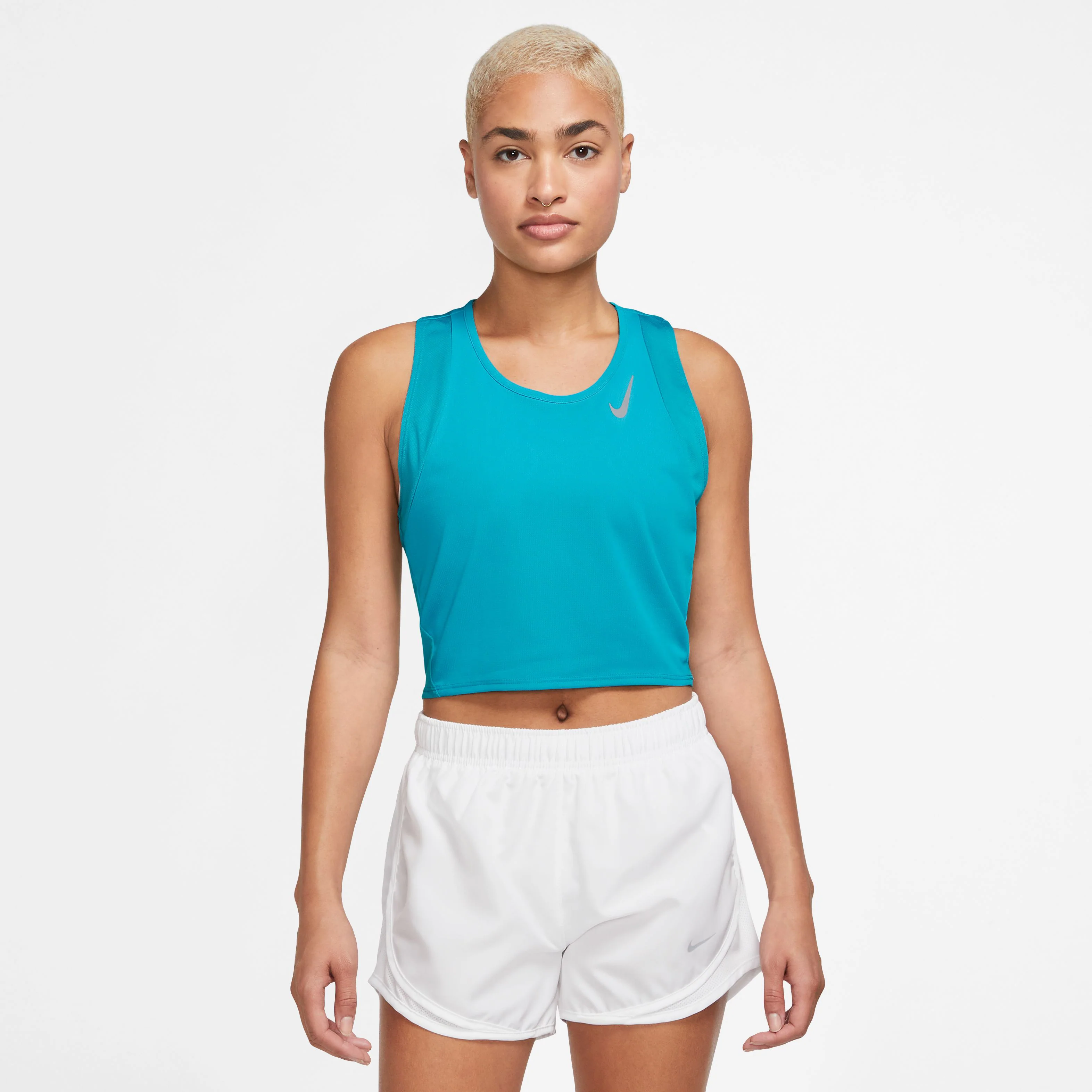 Dri-Fit Fast Crop Löpartröja Damer-Turkos - Image 5