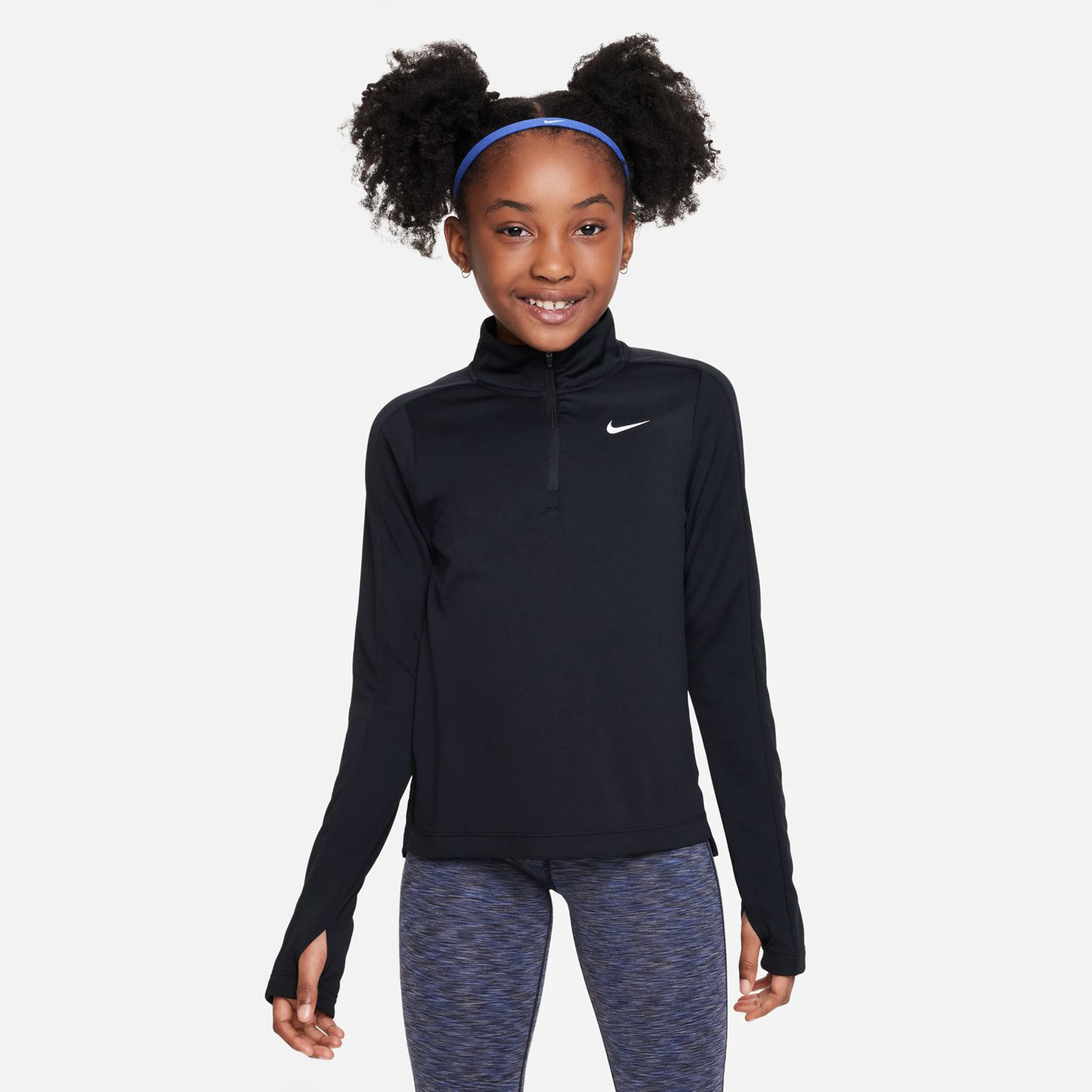 Dri-Fit Half-Zip Långärmat Flickor - svart,