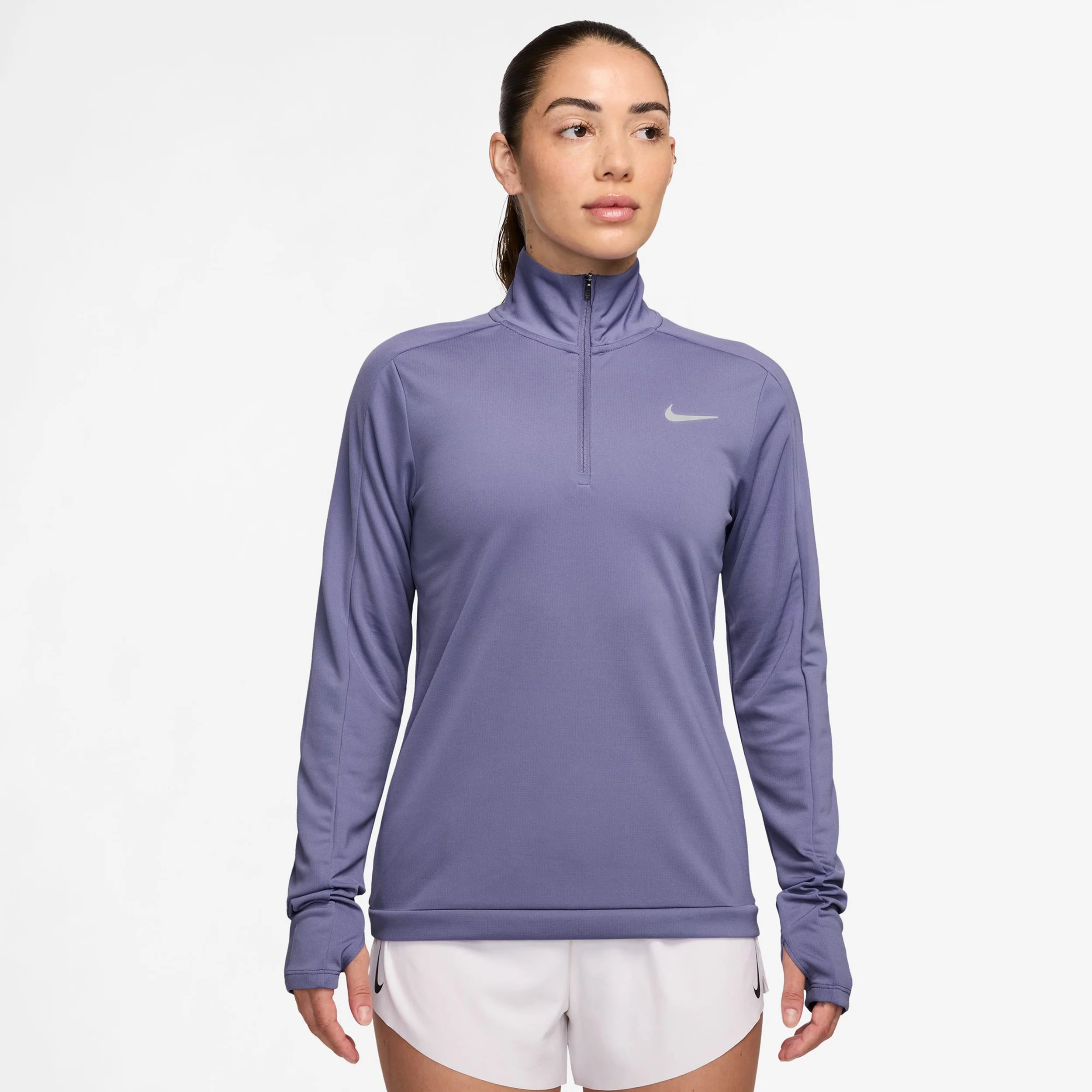Dri-Fit Pacer 1/4-Zip Långärmat Damer - blågrå,