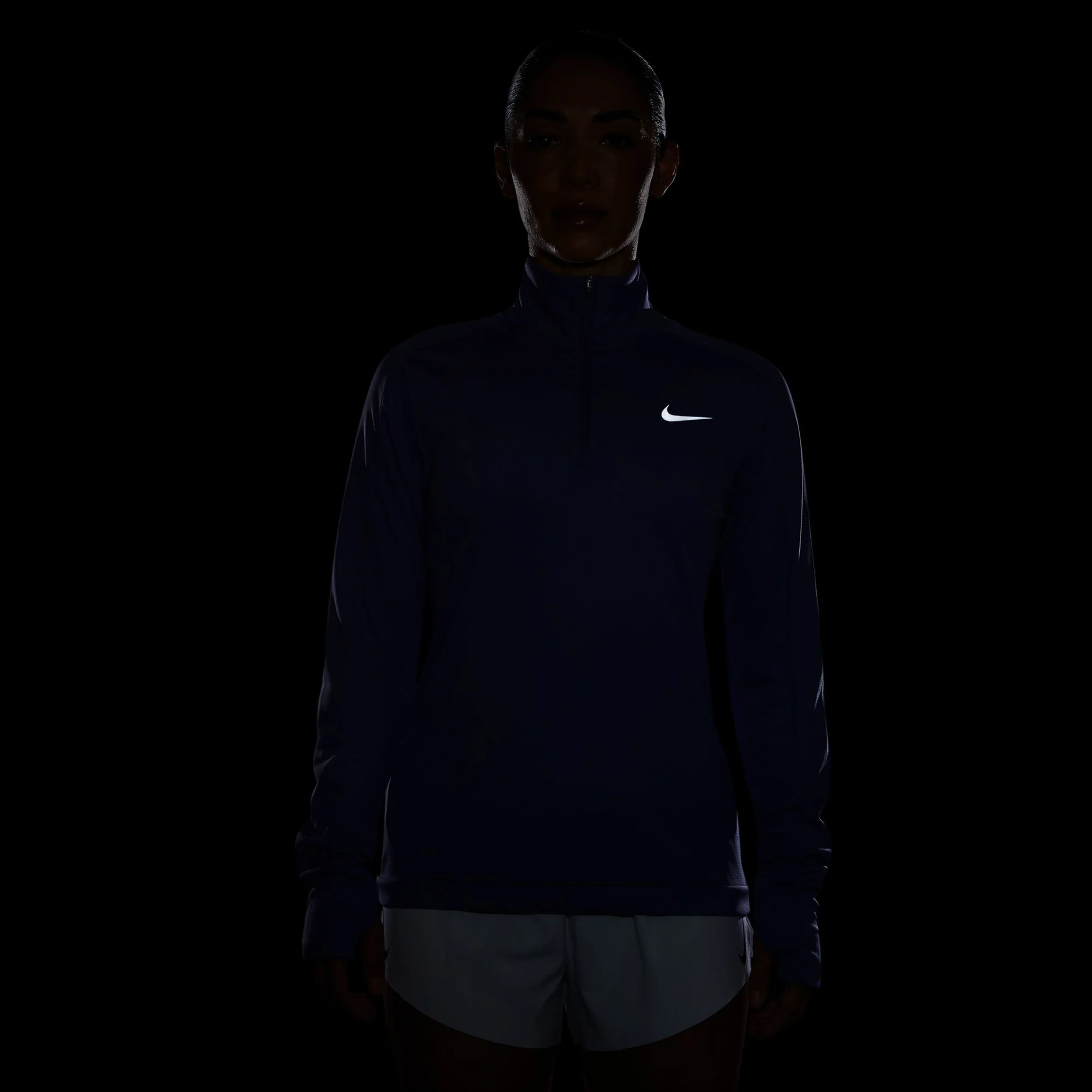 Dri-Fit Pacer 1/4-Zip Långärmat Damer - blågrå, - Image 4