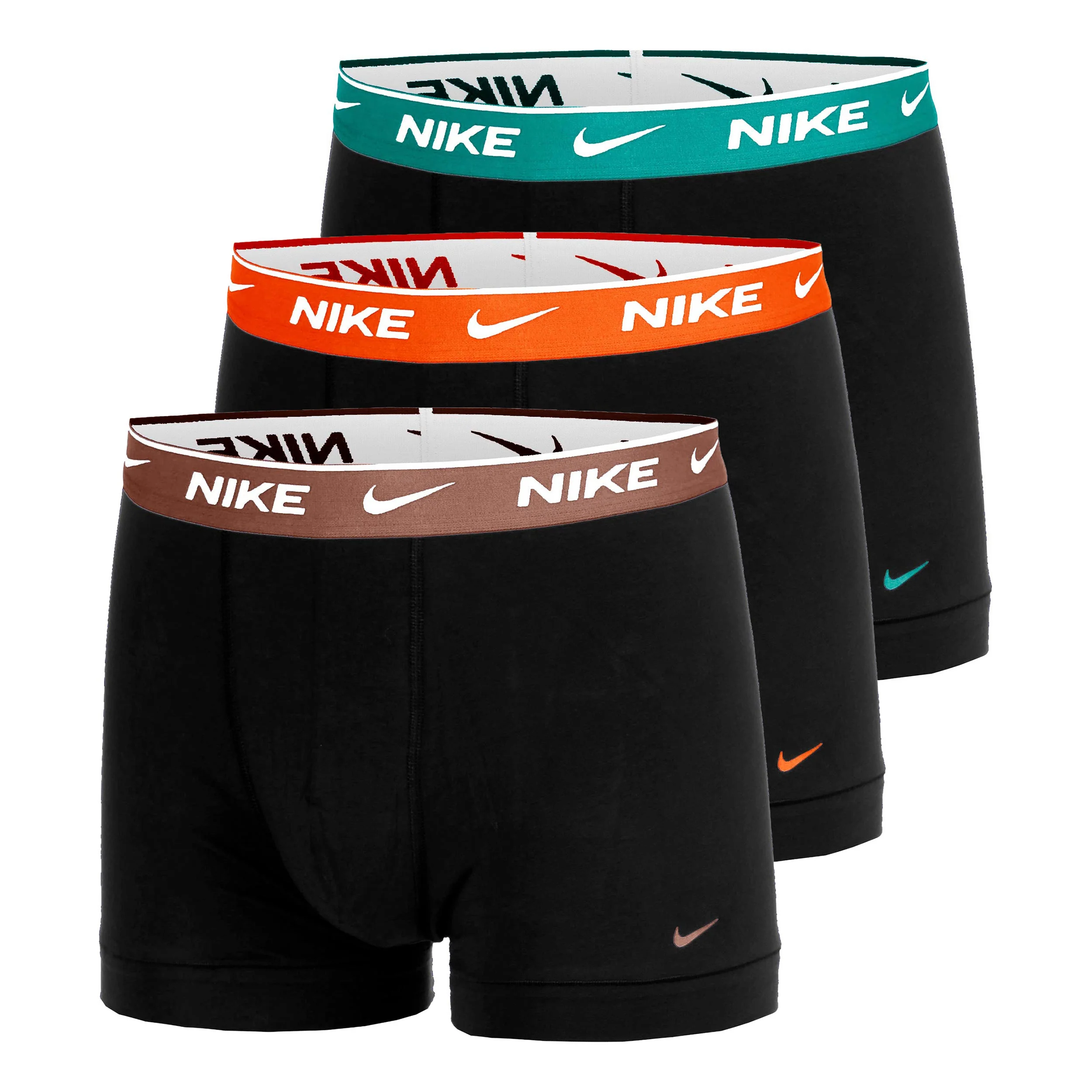 Essential Cotton Stretch Trunk Boxershorts 3-pack Herrar - svart, orange