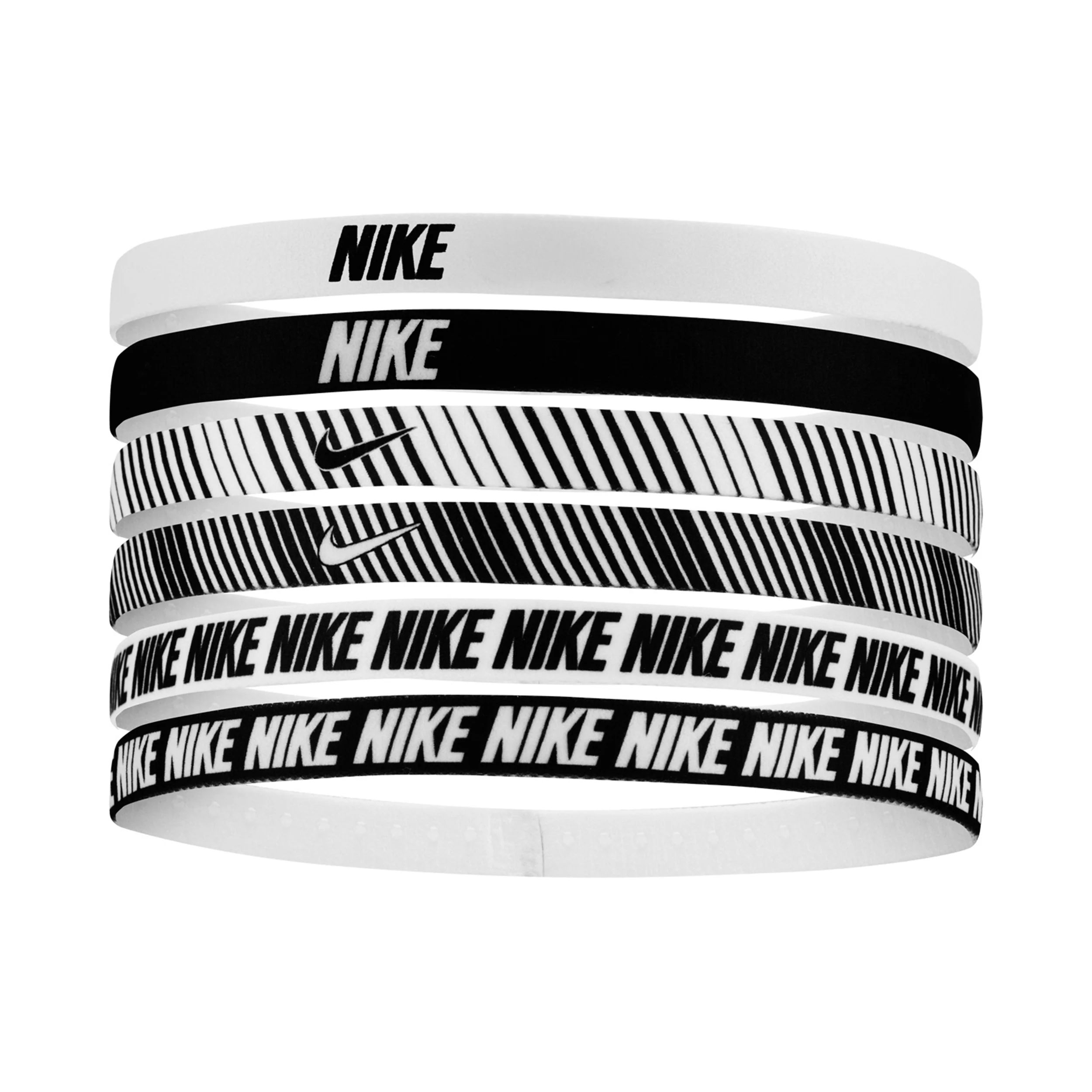 Nike Flex Classic Printed Hårband 6-pack-Vit,Svart