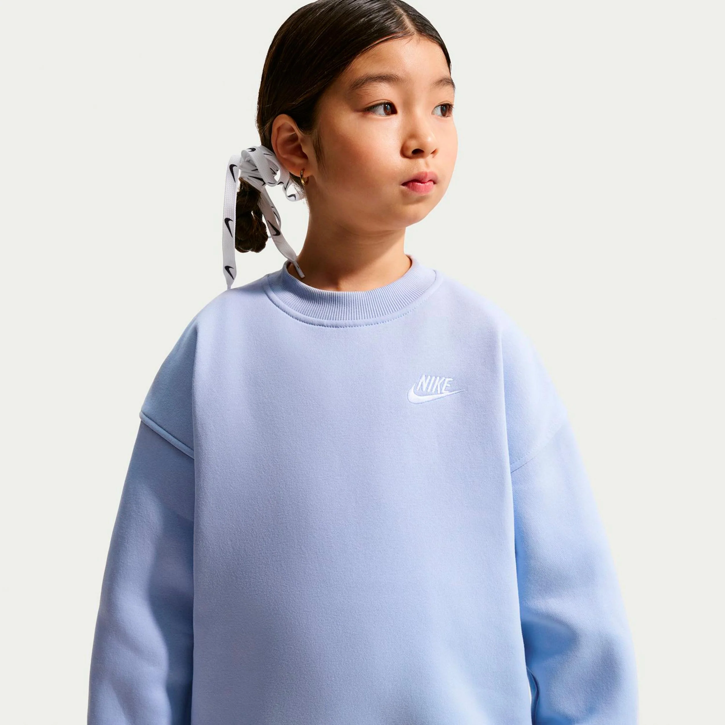 Sportswear Club Fleece Oversized Crew Tröja Barn-blågrå
