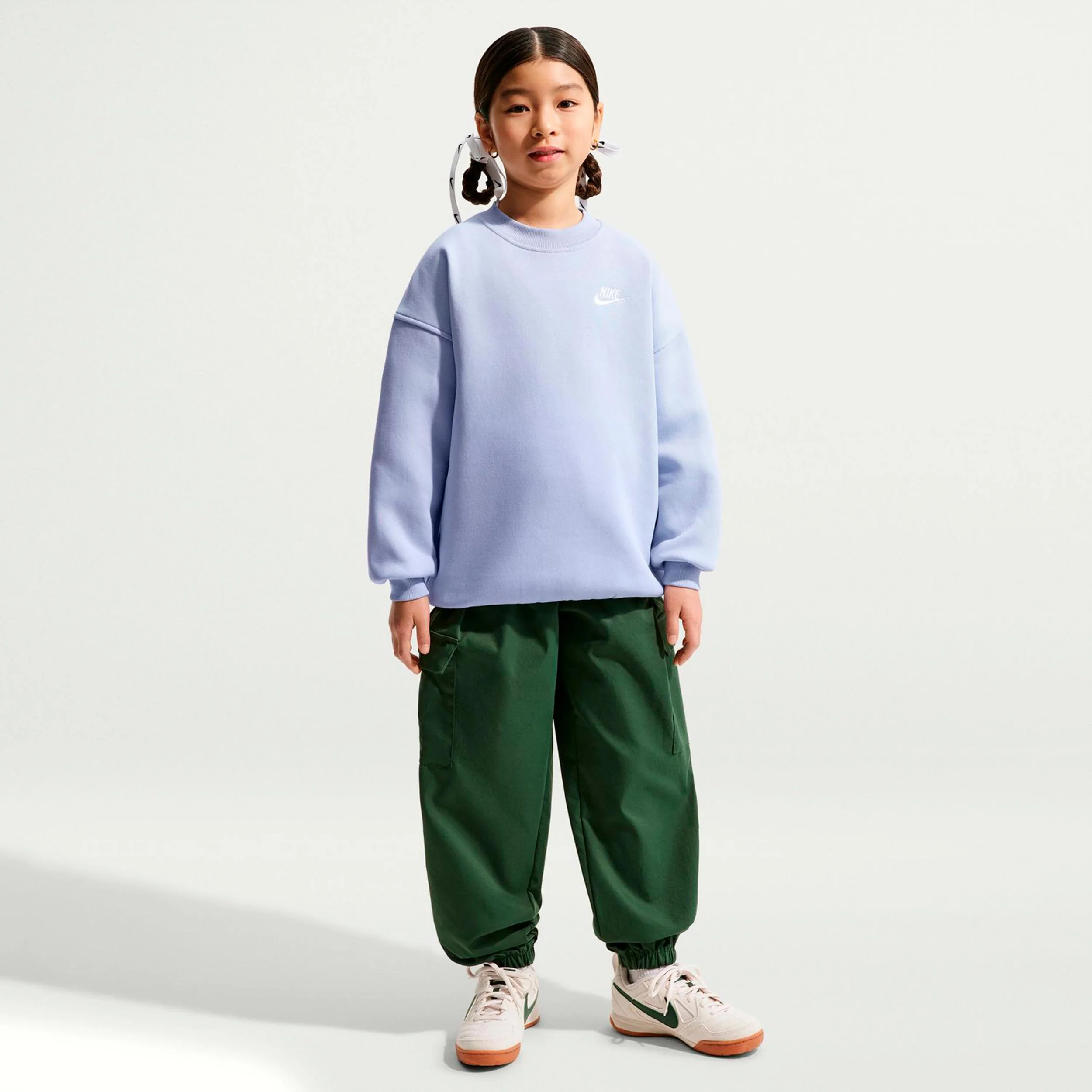 Sportswear Club Fleece Oversized Crew Tröja Barn-blågrå - Image 2