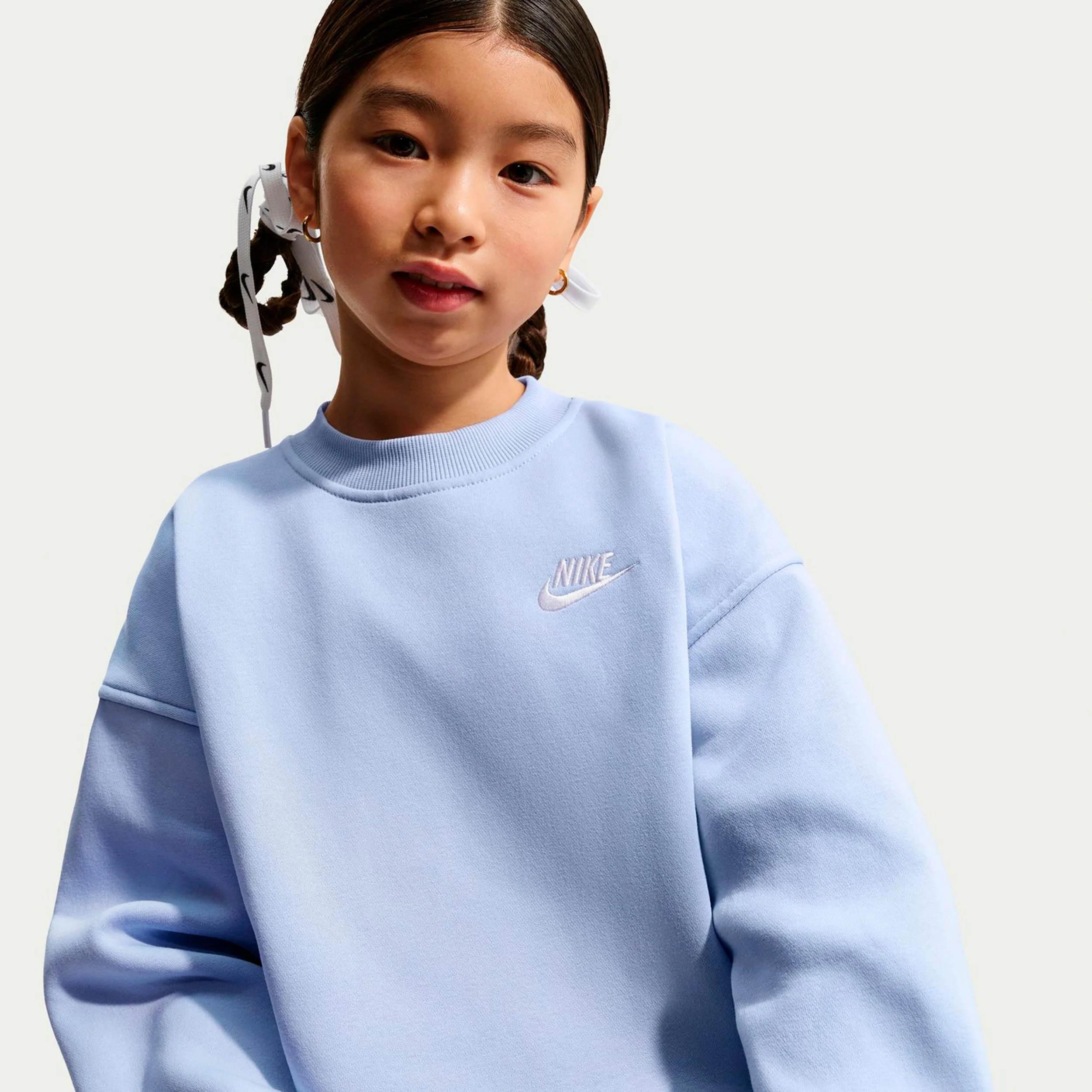 Sportswear Club Fleece Oversized Crew Tröja Barn-blågrå - Image 5