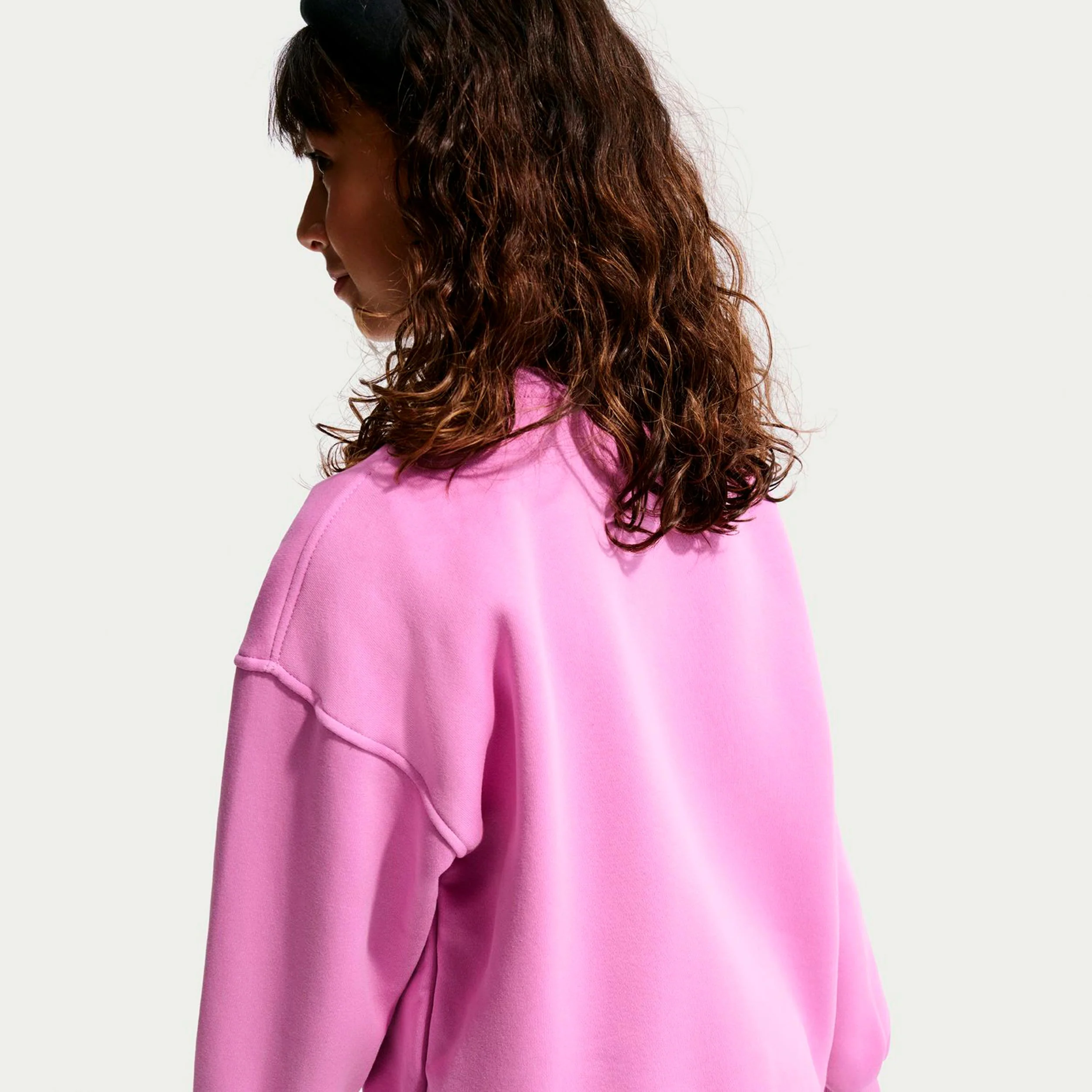 Sportswear Club Fleece Oversized Crew Tröja Barn-syrén, vit - Image 2