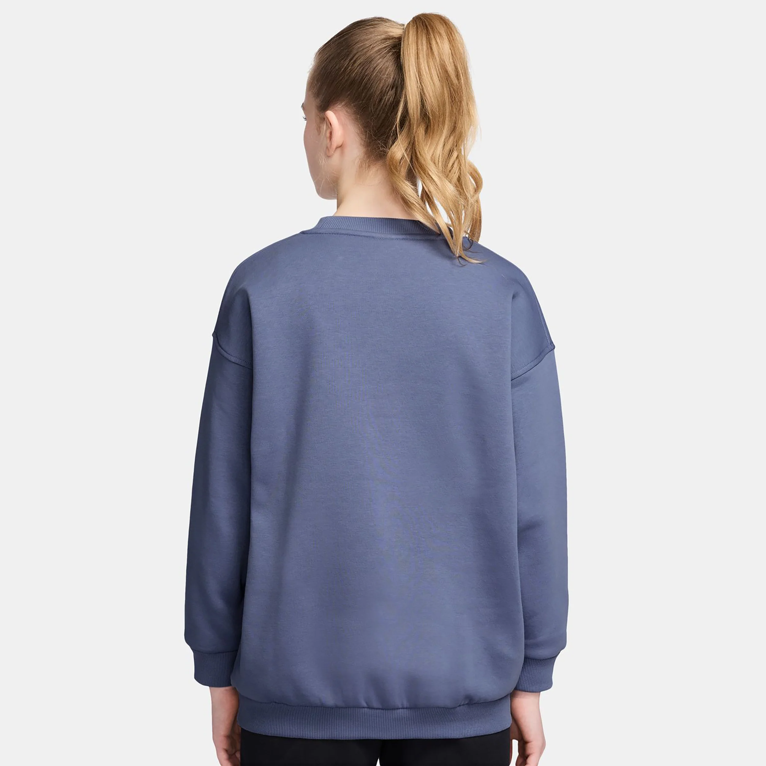 Sportswear Club Fleece Oversized Crew Tröja Flickor - blågrå, vit - Image 2