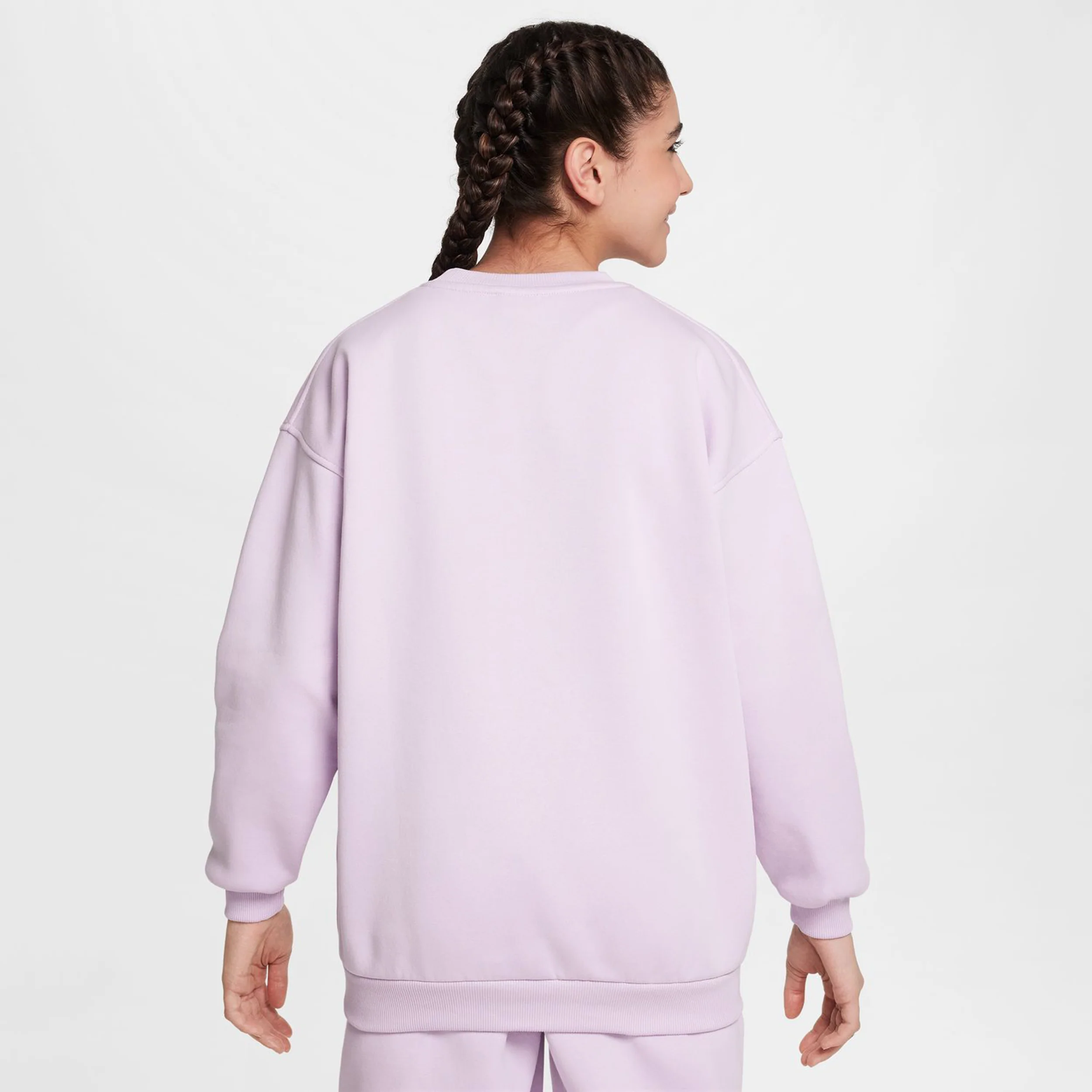 Sportswear Club Fleece Oversized Crew Tröja Flickor-Syrén - Image 2