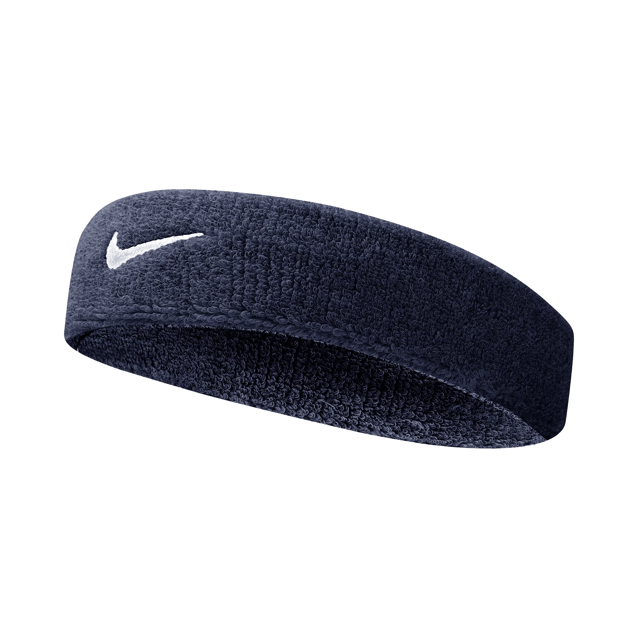 Swoosh Classic Pannband Unisex - mörkblå, vit