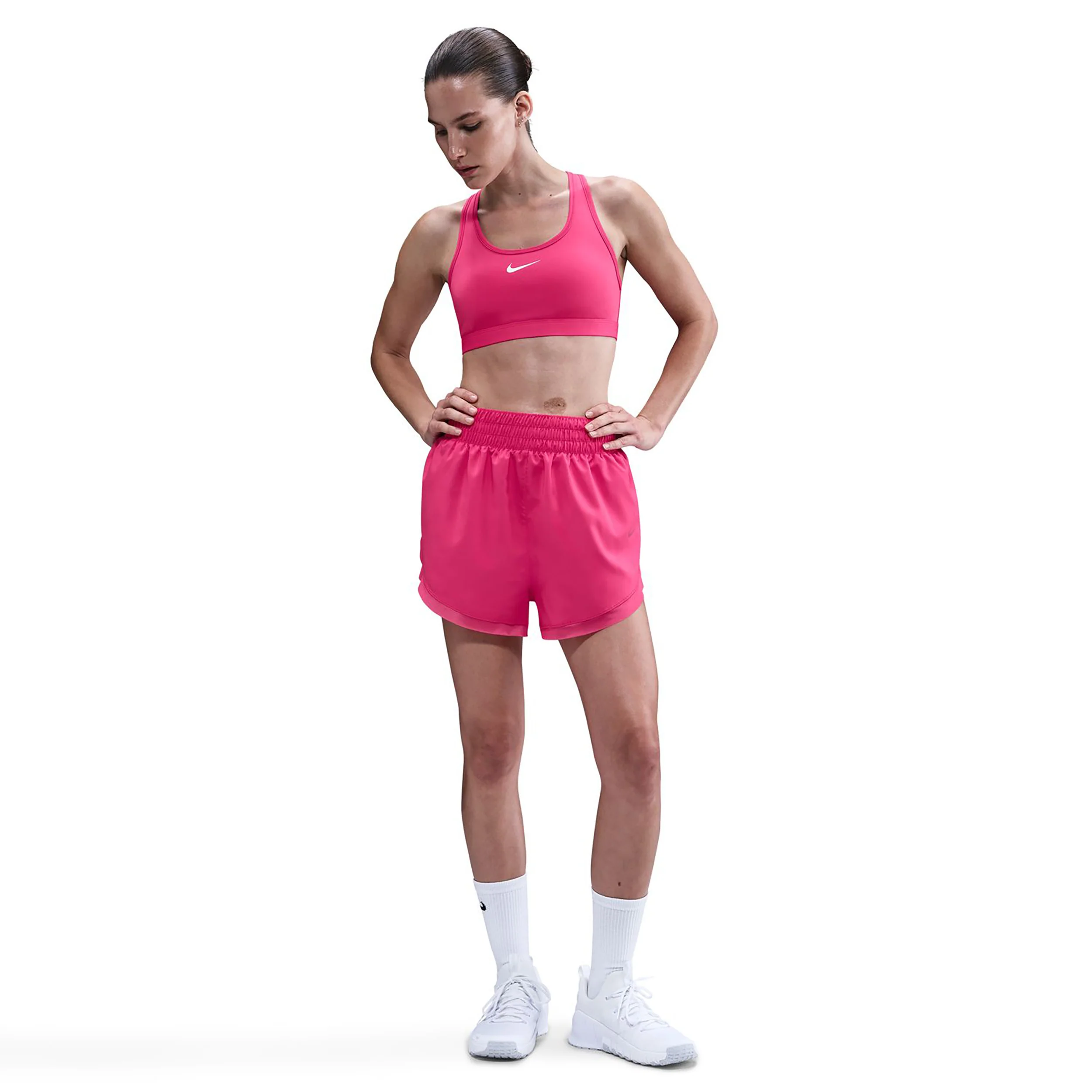 Swoosh Medium Sport-behå Damer - berry, vit - Image 3