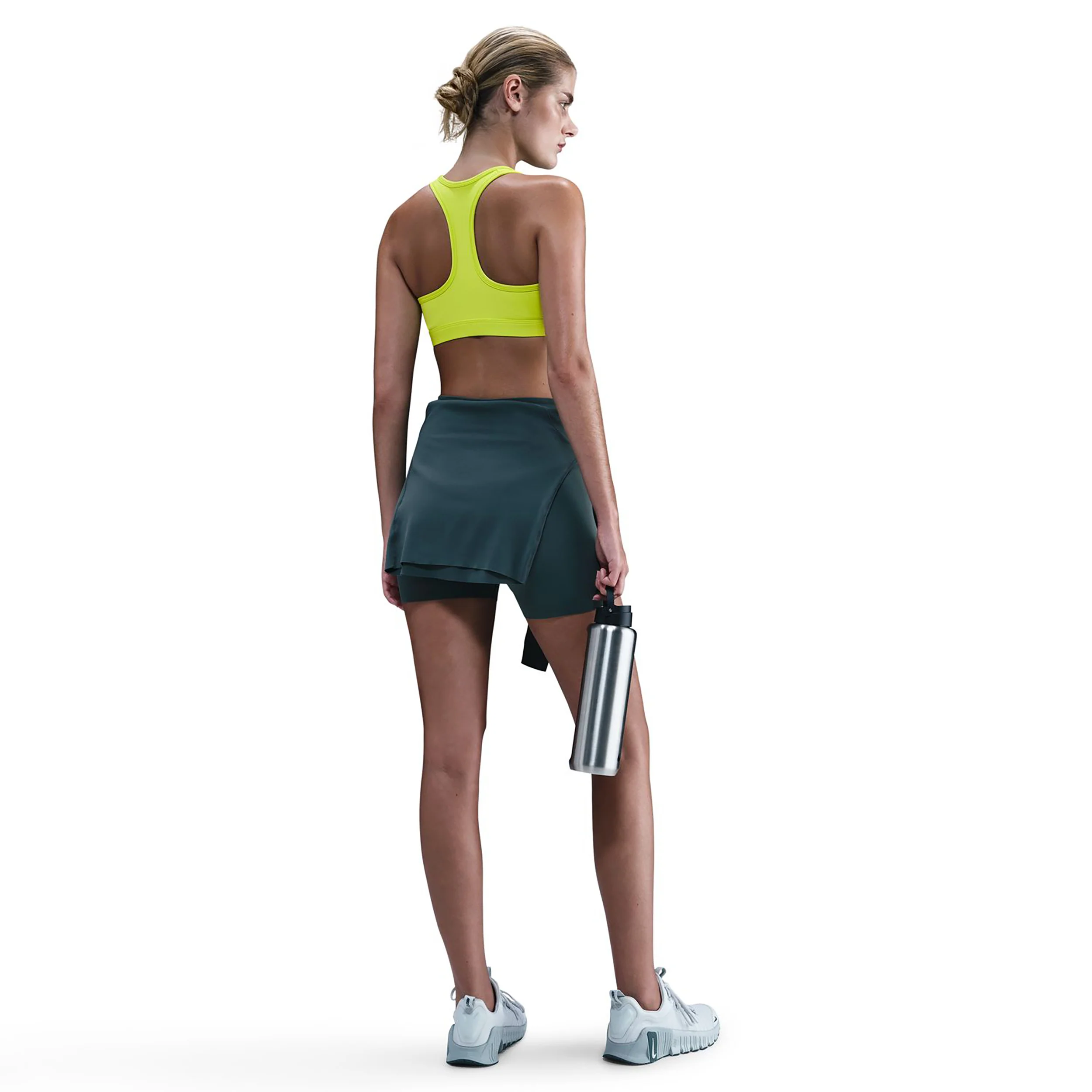 Swoosh Medium Sport-behå Damer - lime, vit - Image 2