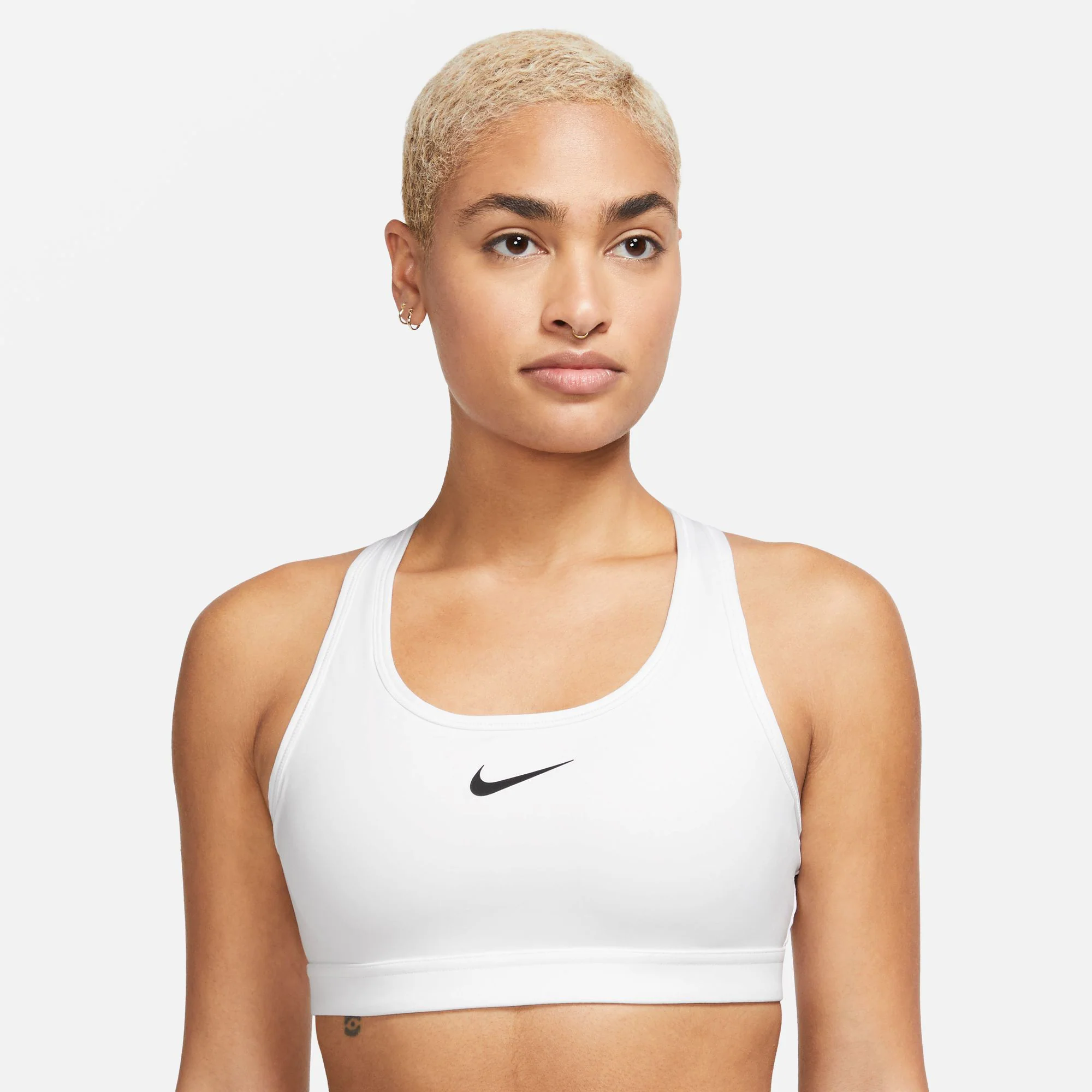 Swoosh Medium Sport-behå Damer-Vit - Image 4