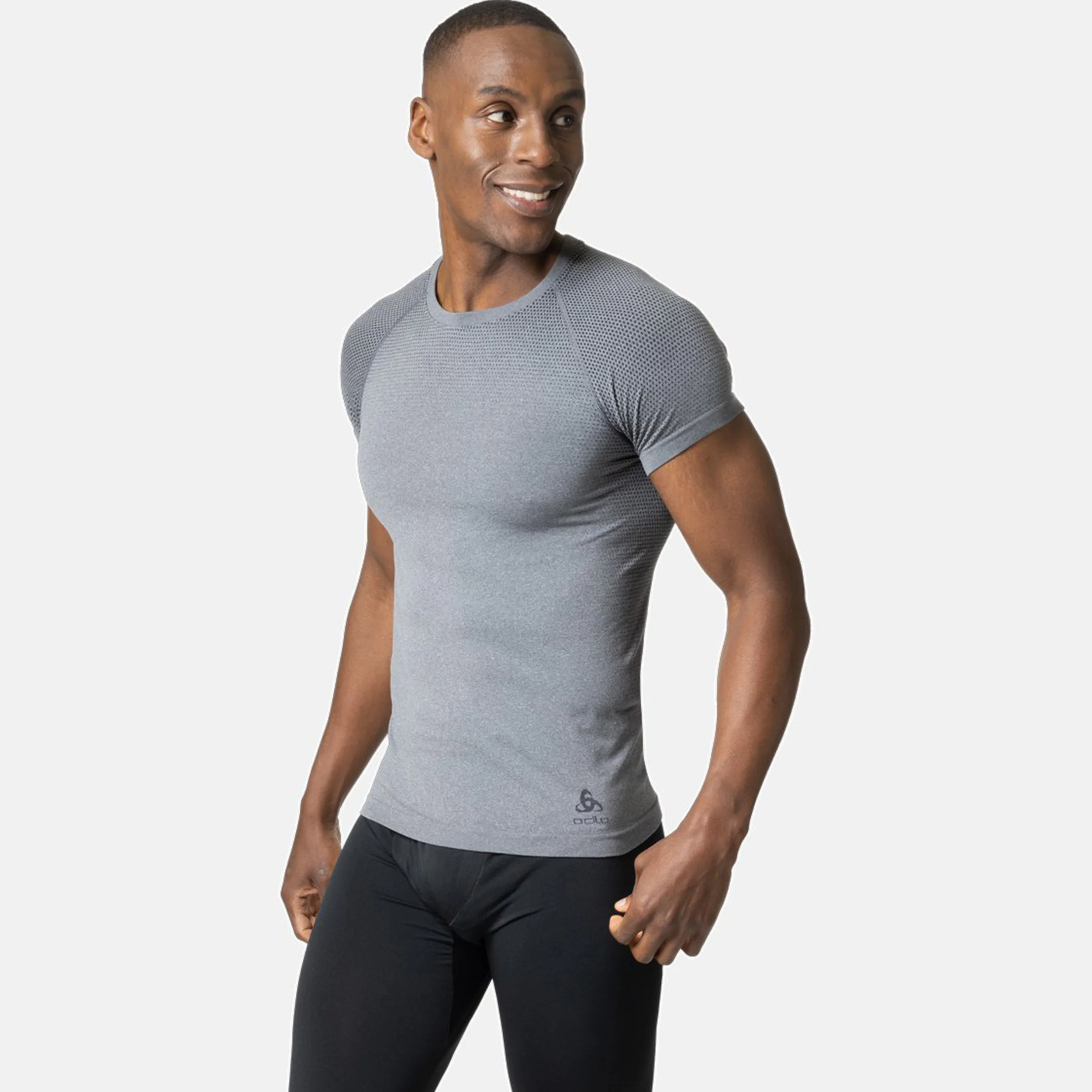 BL Top Crew Neck Shortsleeve Performance Light Eco Löpartröja Herrar-Grå - Image 3