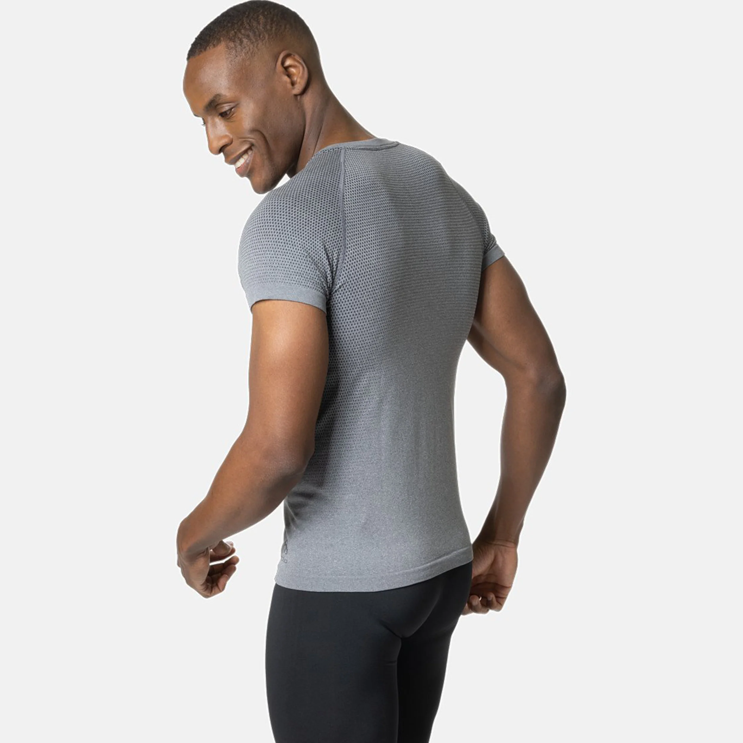 BL Top Crew Neck Shortsleeve Performance Light Eco Löpartröja Herrar-Grå - Image 4