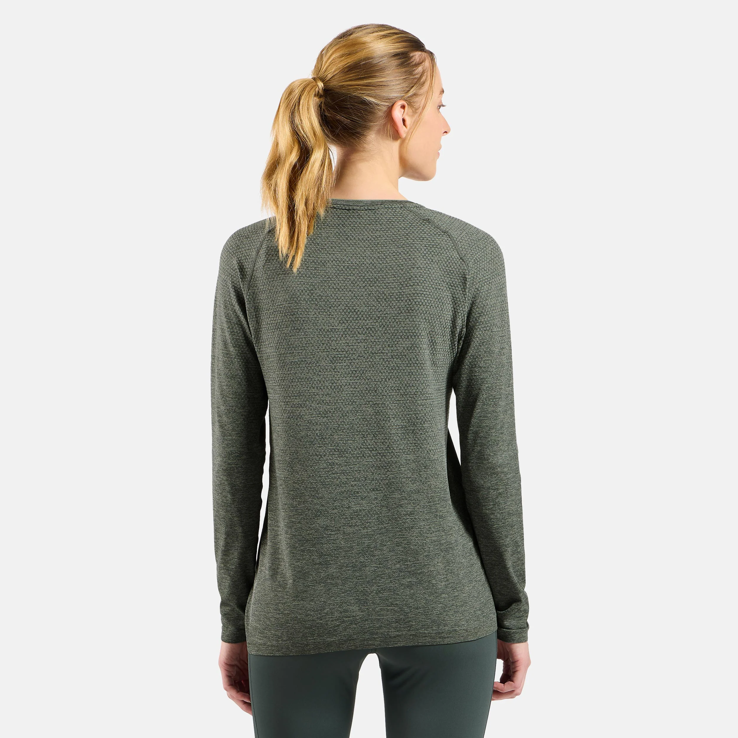 Essential Seamless Crew Neck Långärmat Damer-oliv - Image 4