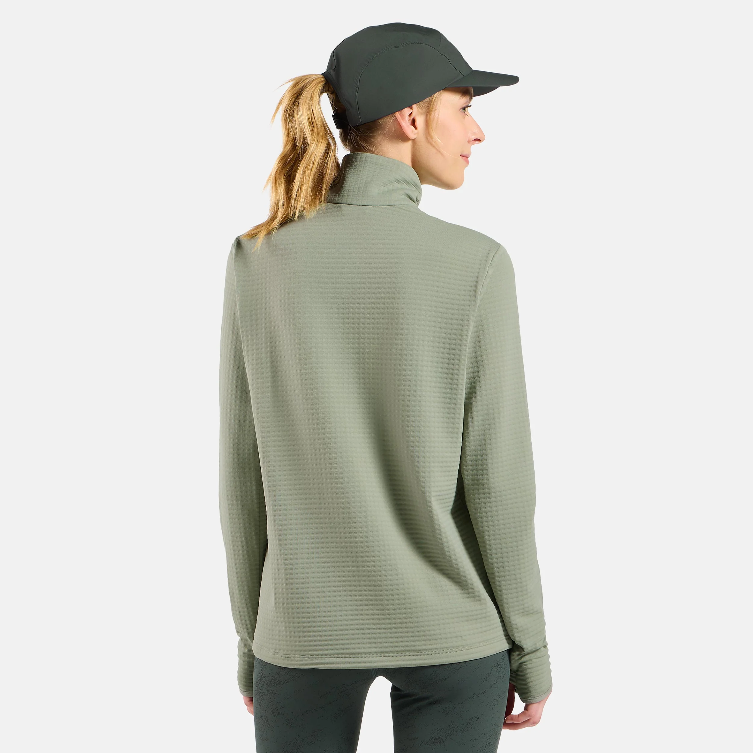 Essential Thermal Midlayer 1/2 Zip Löpartröja Damer-Oliv - Image 4