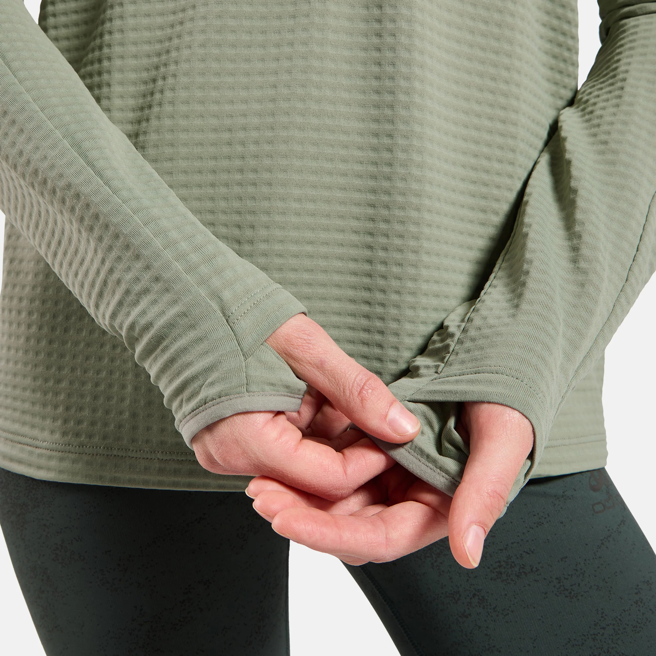 Essential Thermal Midlayer 1/2 Zip Löpartröja Damer-Oliv - Image 6