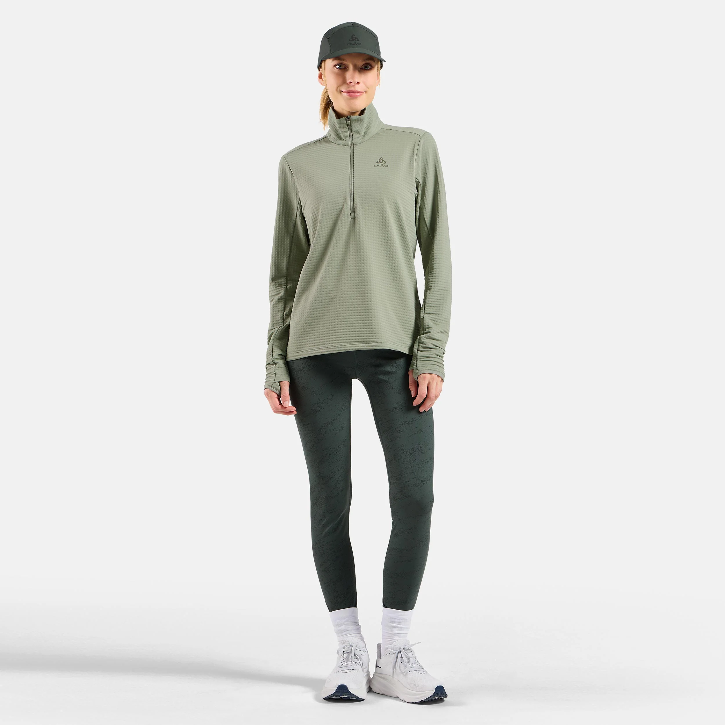 Essential Thermal Midlayer 1/2 Zip Löpartröja Damer-Oliv - Image 7
