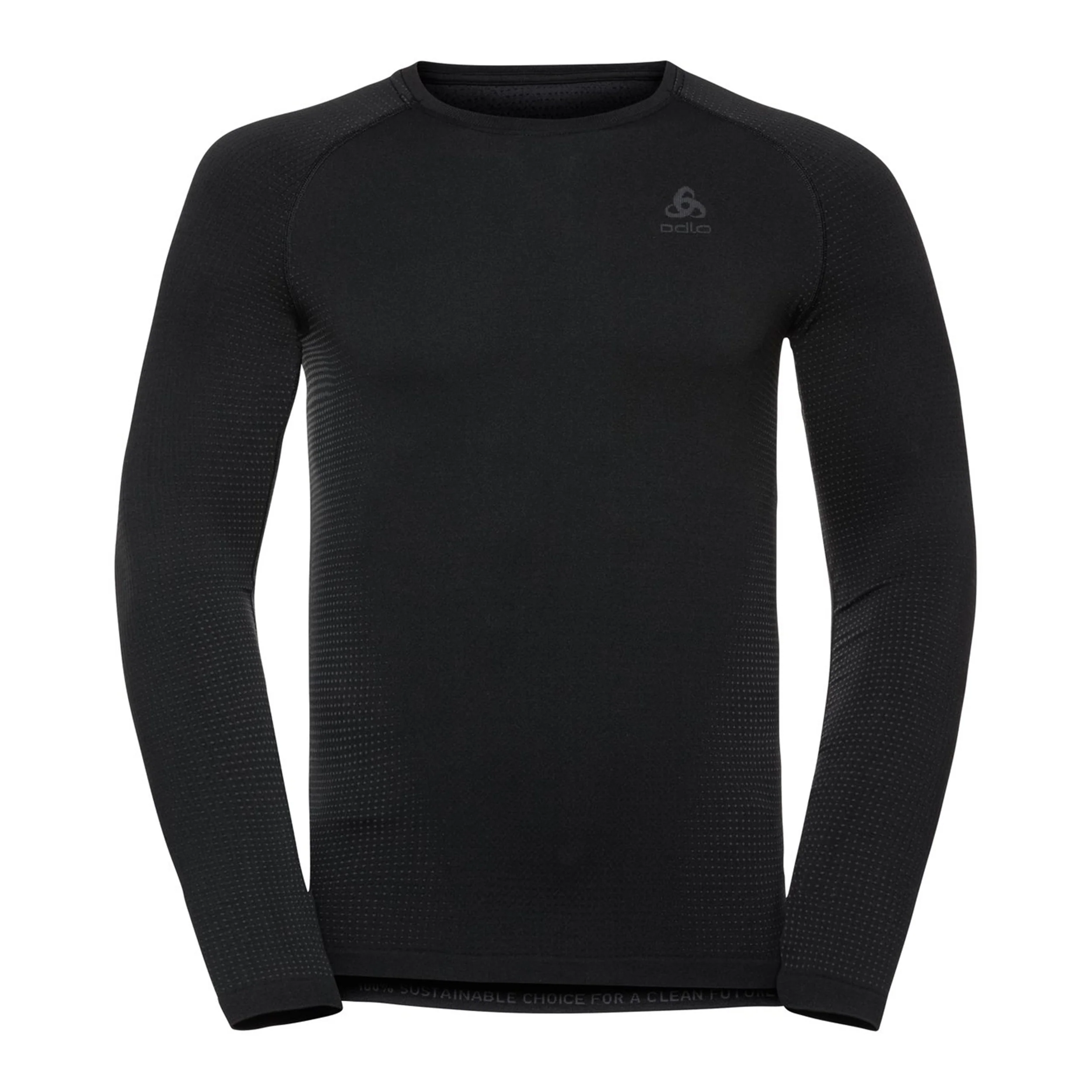 Performance Warm Eco BI Top Crew Neck Långärmat Herrar-Svart