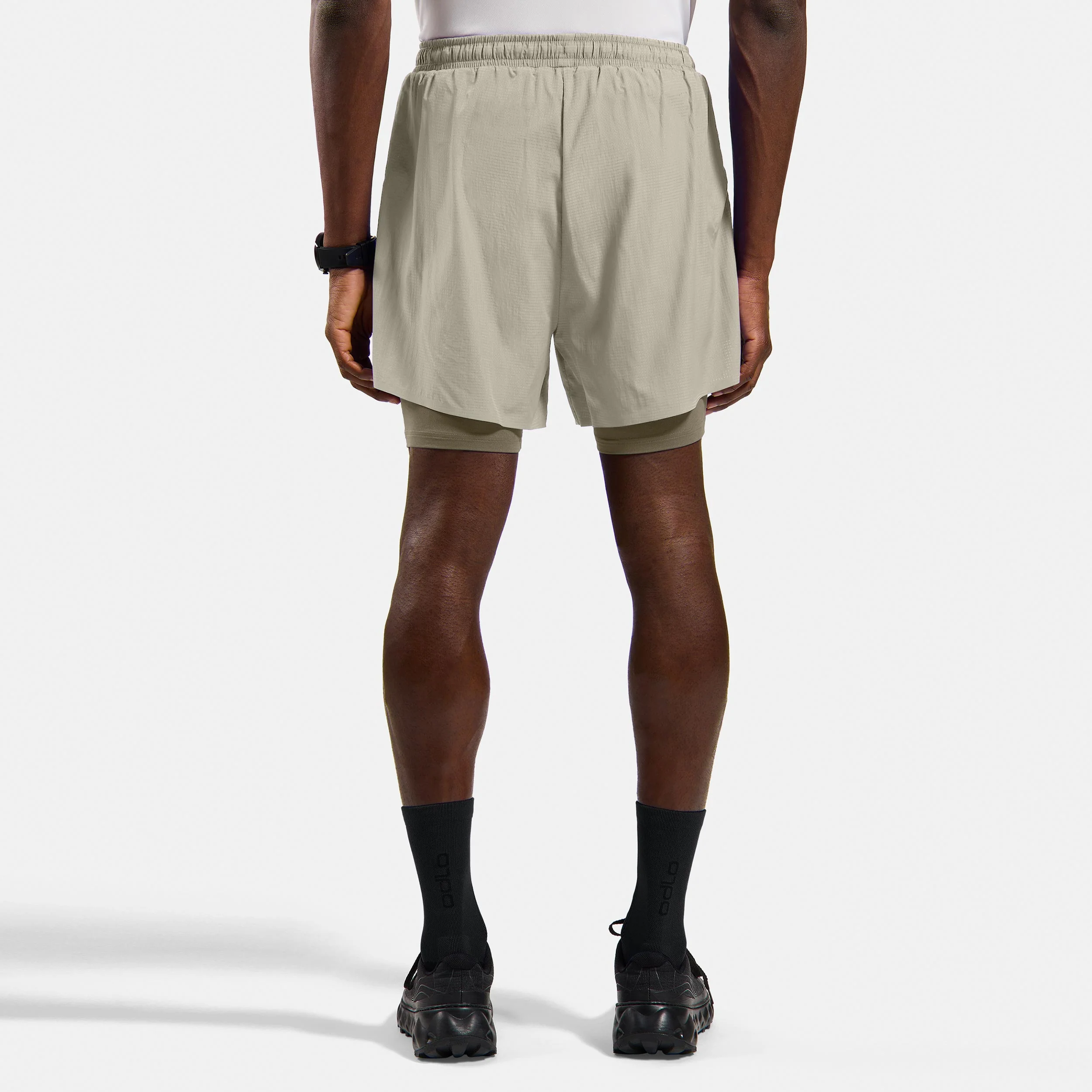 Zeroweight 5in 2in1 Löparshorts Herrar-grå, oliv - Image 4
