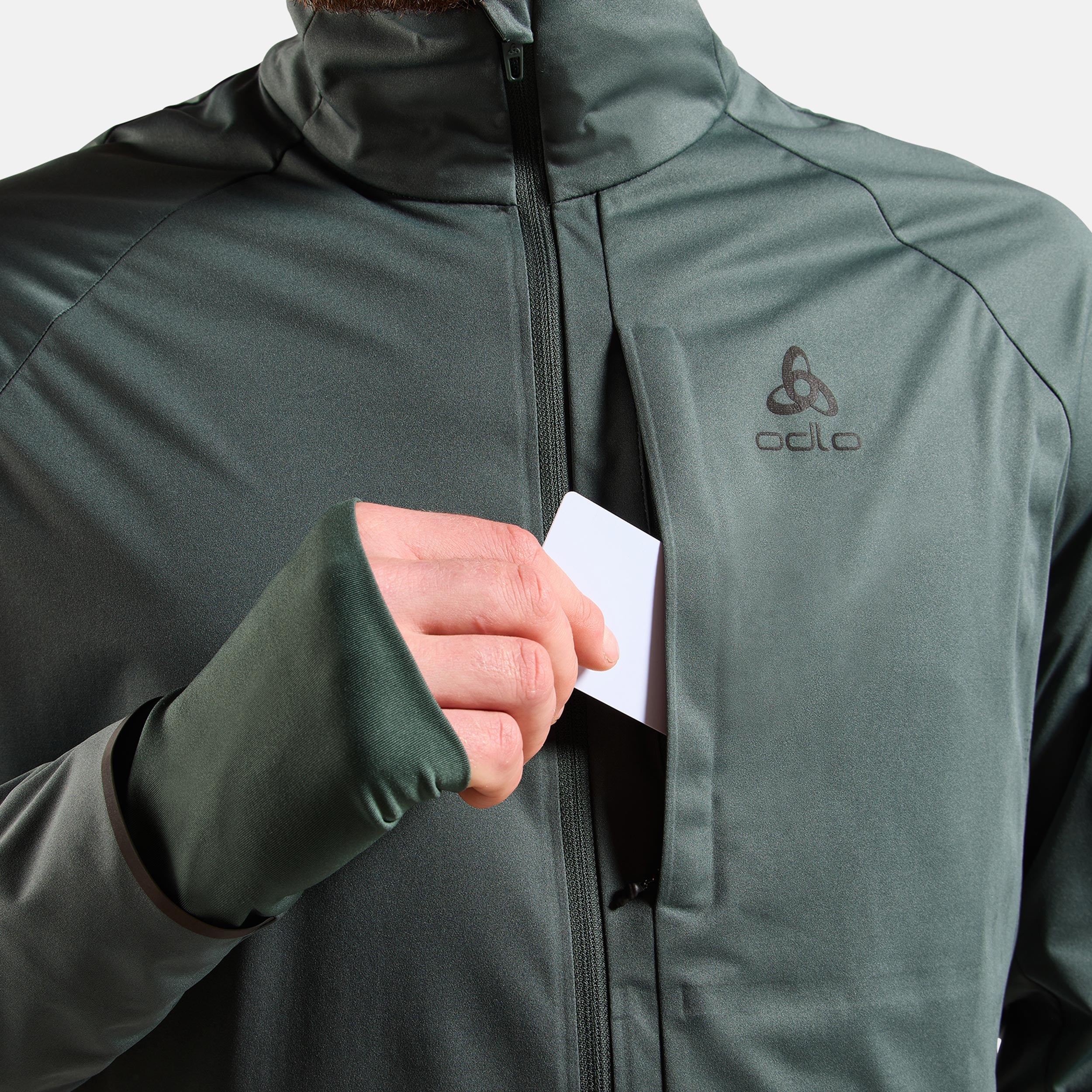 Zeroweight Pro Warm Reflective Löparjacka Herrar-Oliv - Image 6