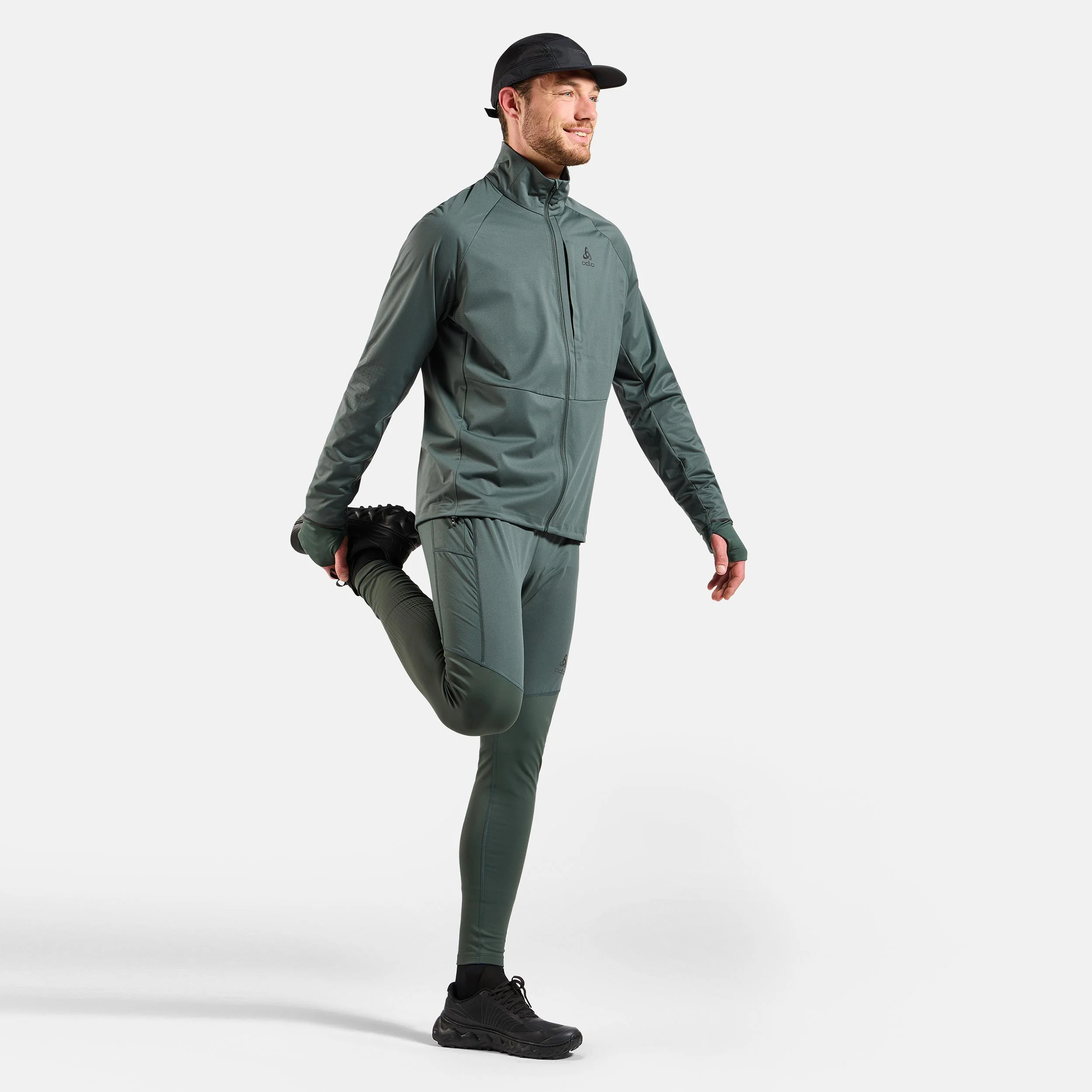 Zeroweight Pro Warm Reflective Löparjacka Herrar-Oliv - Image 7
