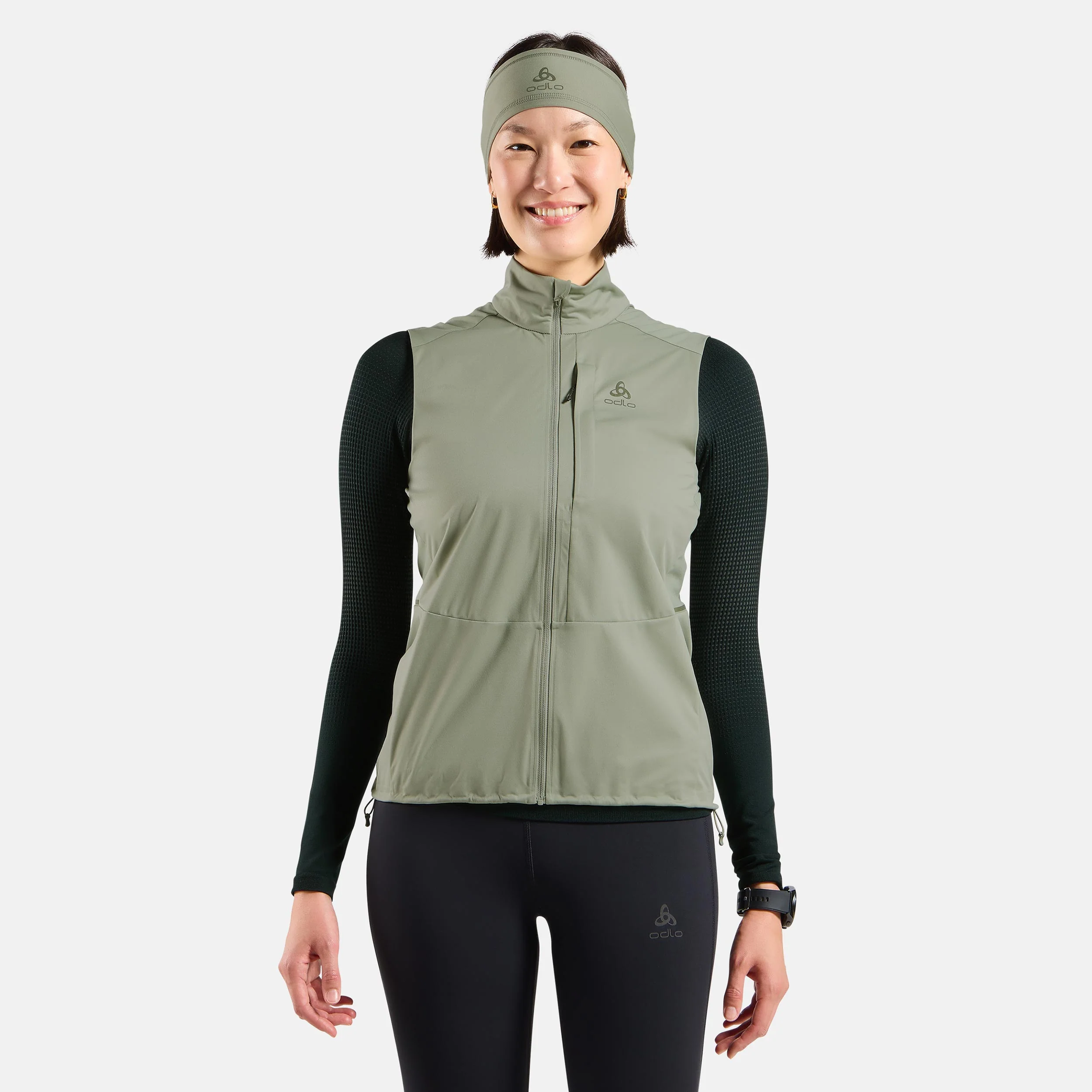 Zeroweight Warm Löparvästar Damer-Oliv - Image 3