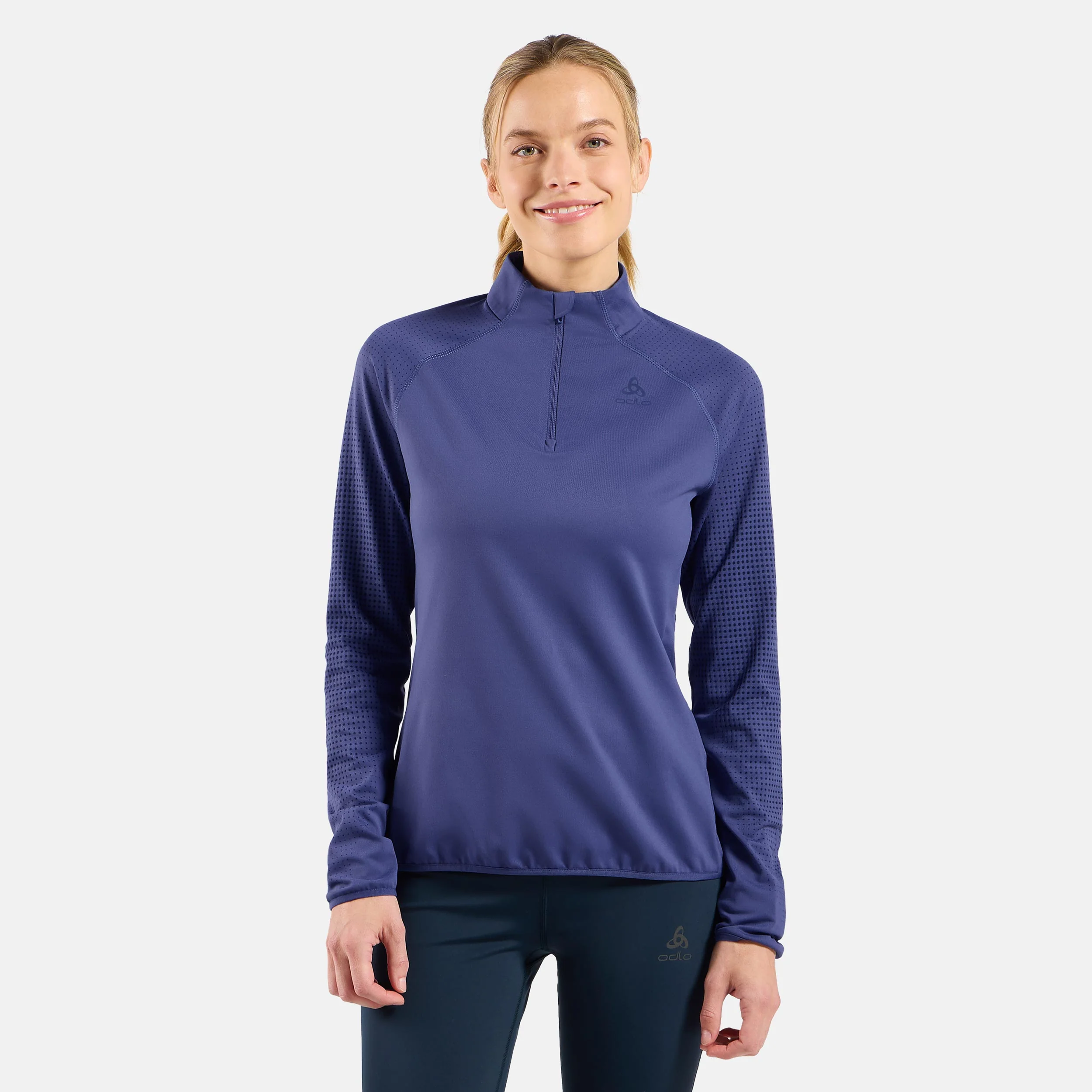 Zeroweight Warm Mid Layer 1/2 Zip Löpartröja Damer-Blå - Image 3