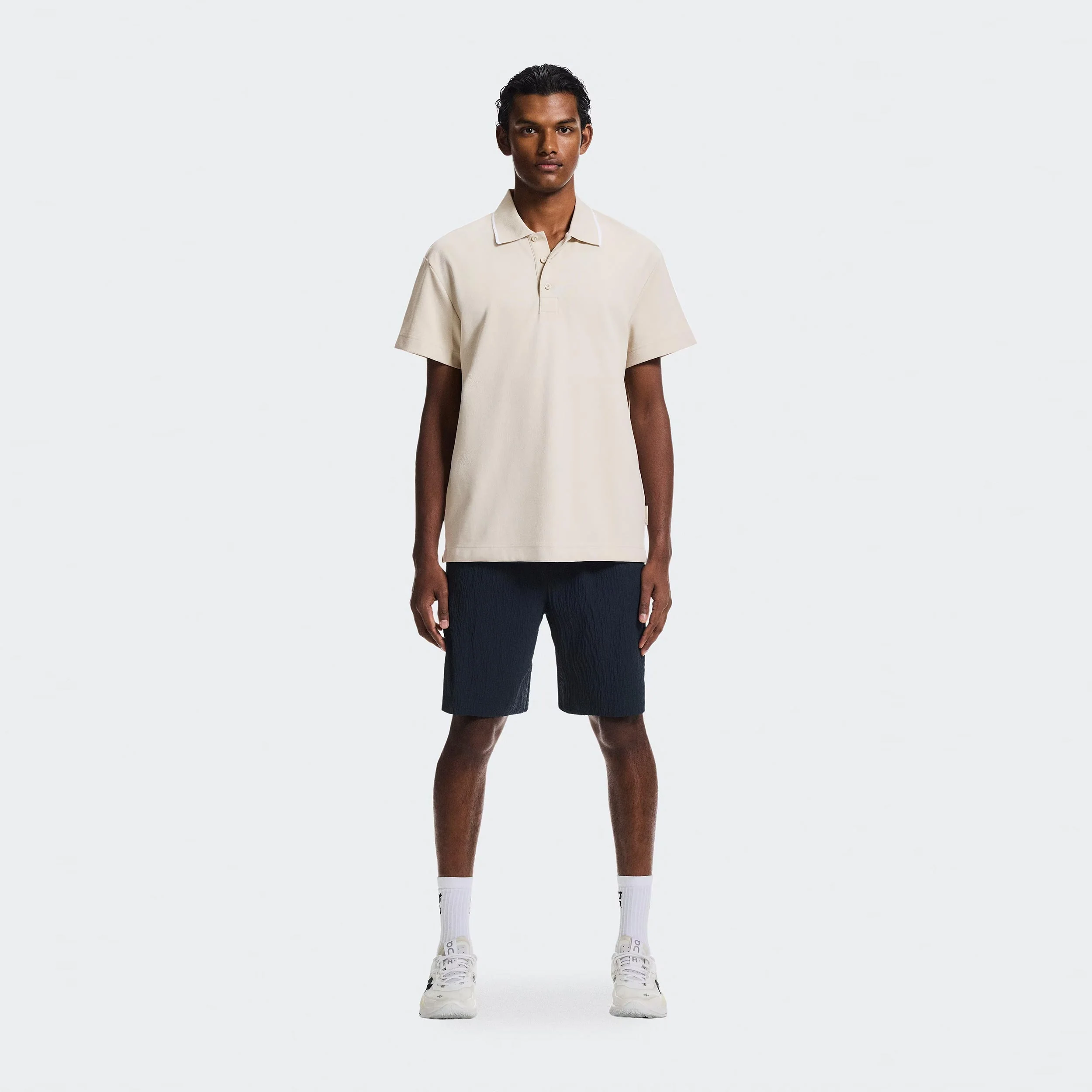 Courtside Polo Herrar - beige, vit - Image 2