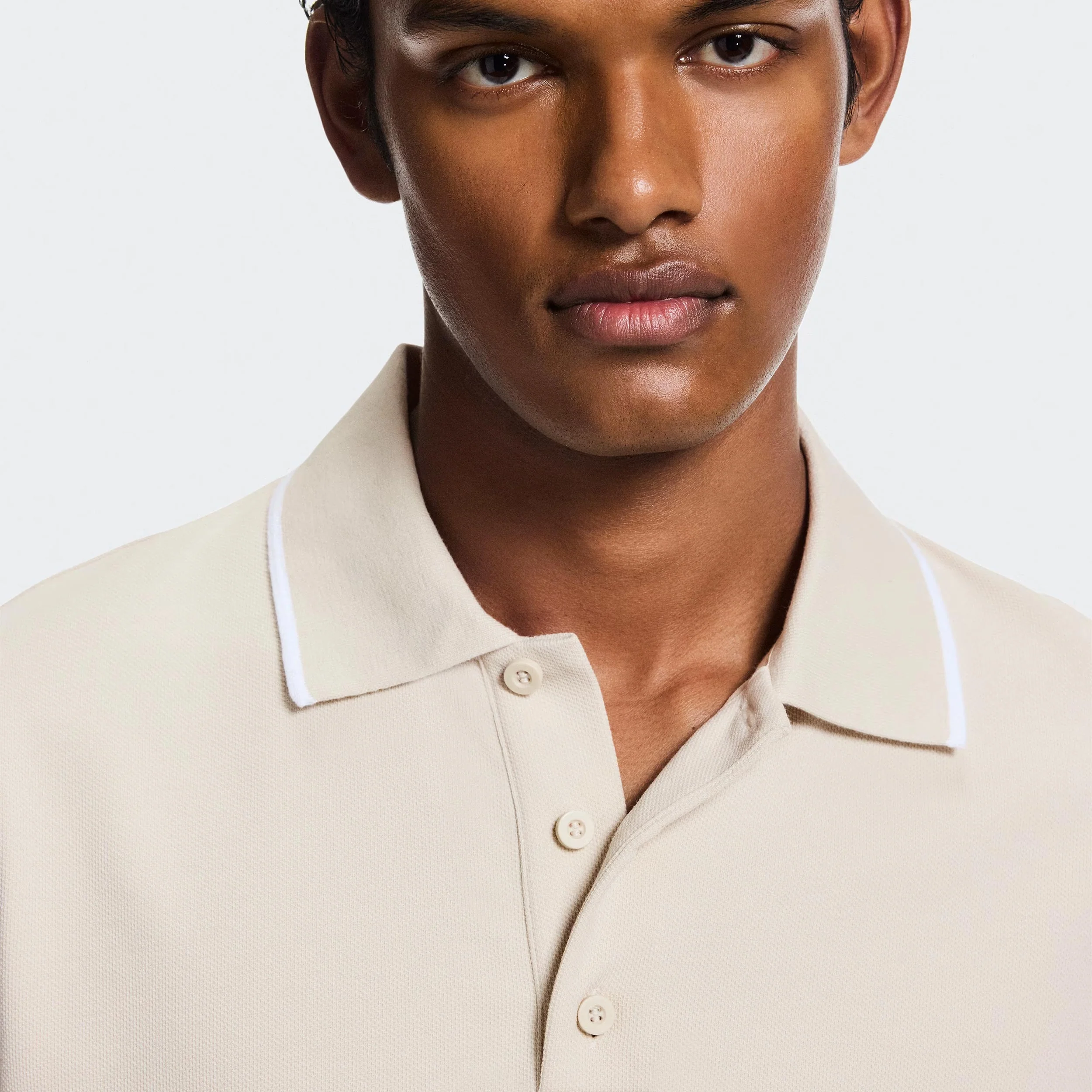 Courtside Polo Herrar - beige, vit - Image 6