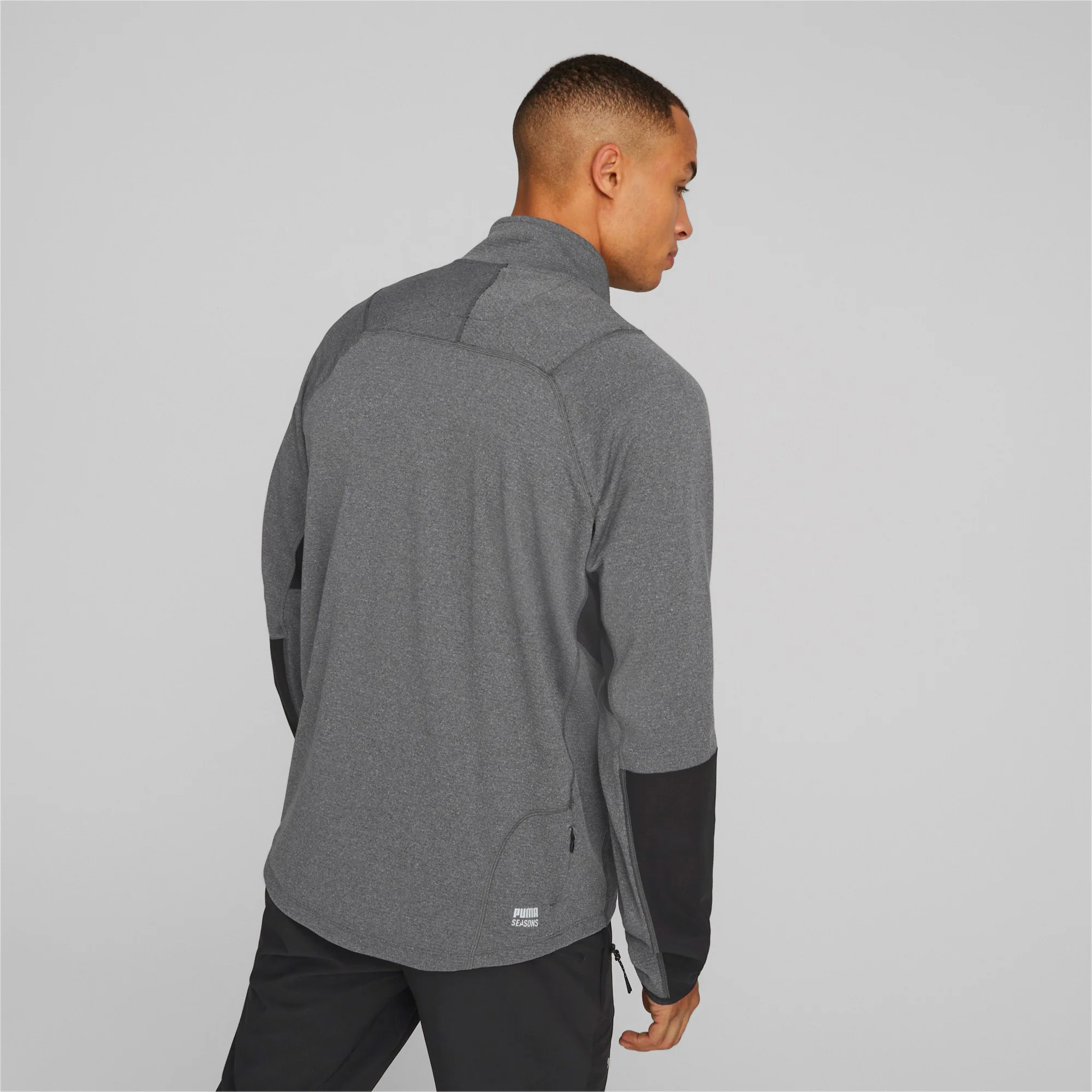 Seasons Raincell Half-Zip Löpningstopp Herrar-Grå,Svart - Image 4