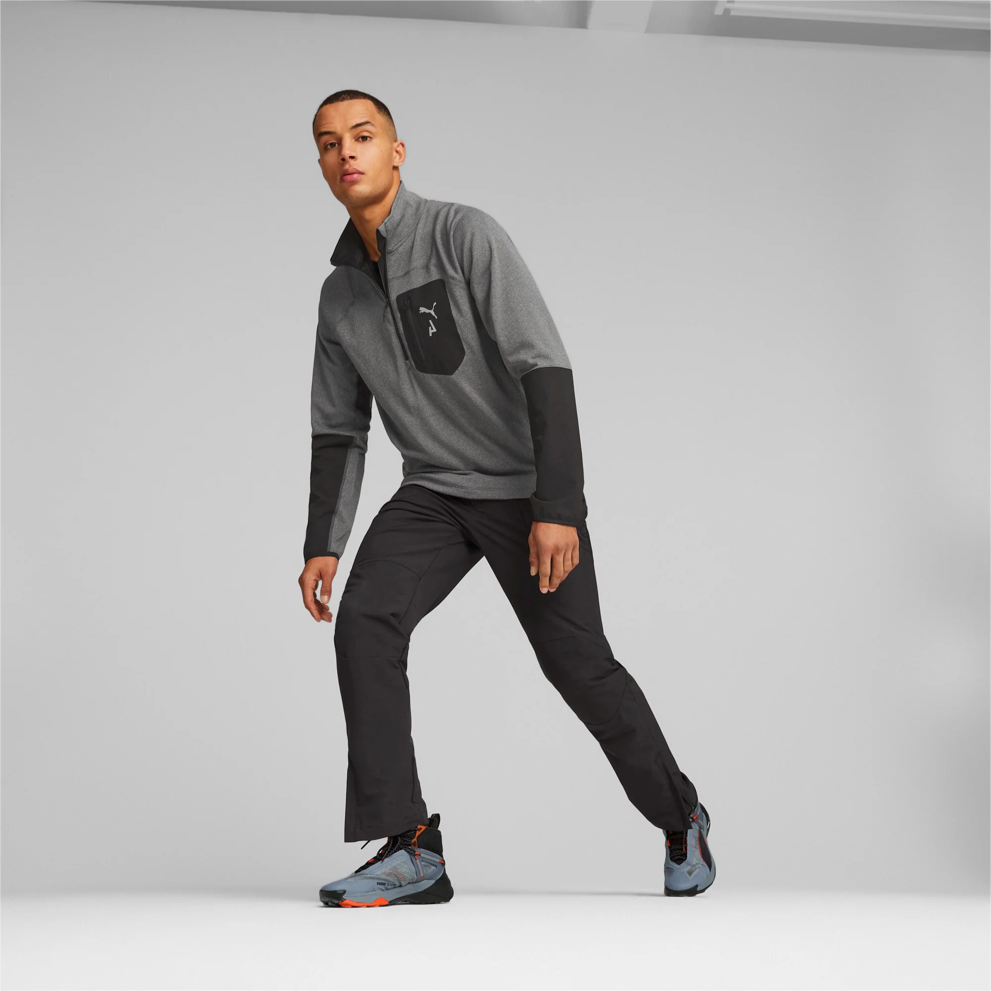 Seasons Raincell Half-Zip Löpningstopp Herrar-Grå,Svart - Image 5