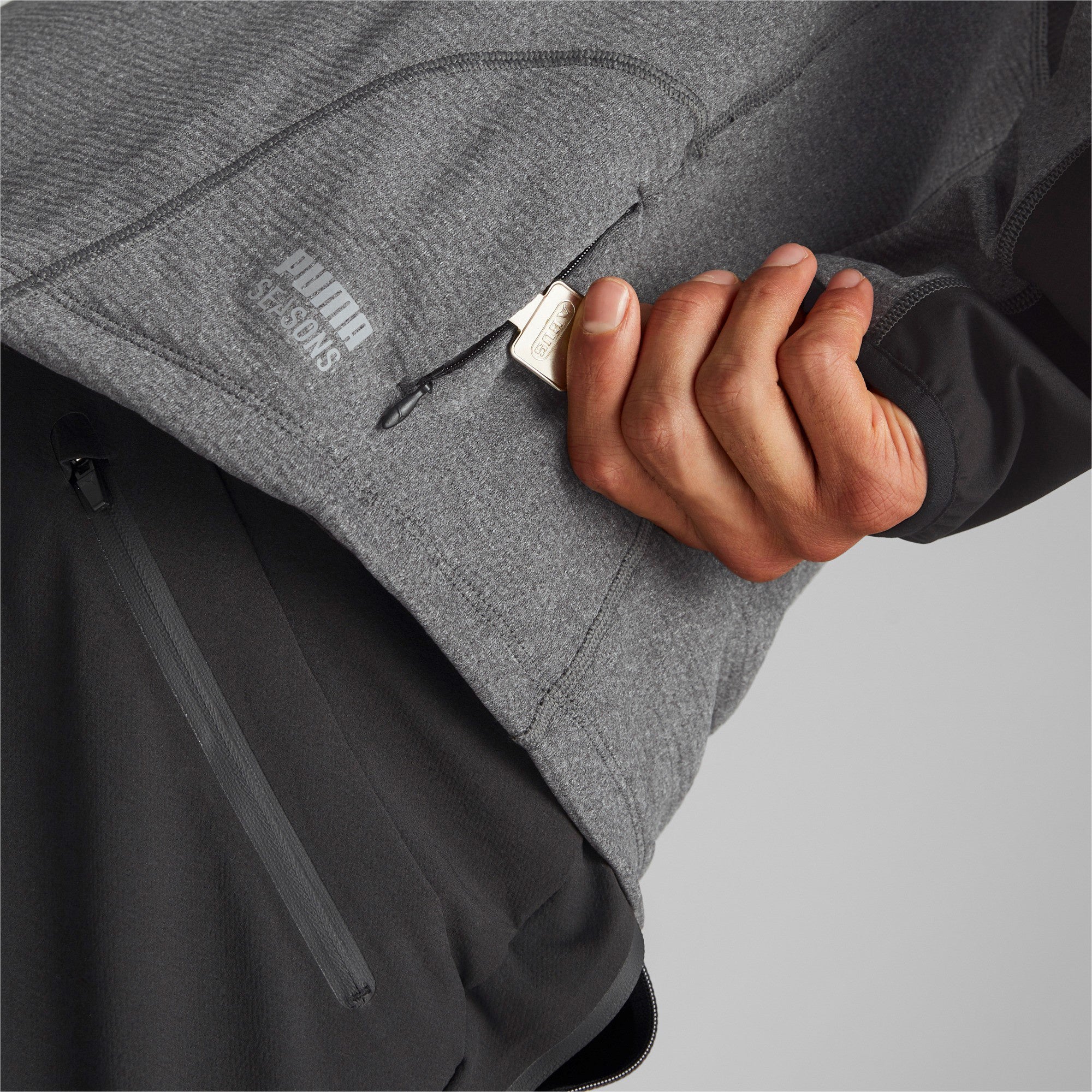 Seasons Raincell Half-Zip Löpningstopp Herrar-Grå,Svart - Image 6
