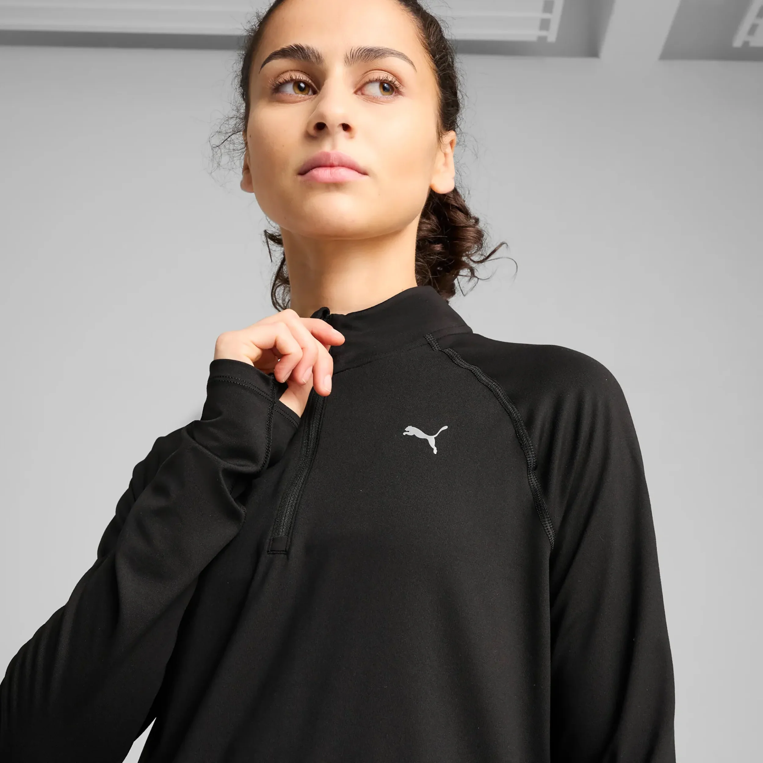 Velocity Cloudspun 1/4 Zip Löpartröja Damer-Svart - Image 5