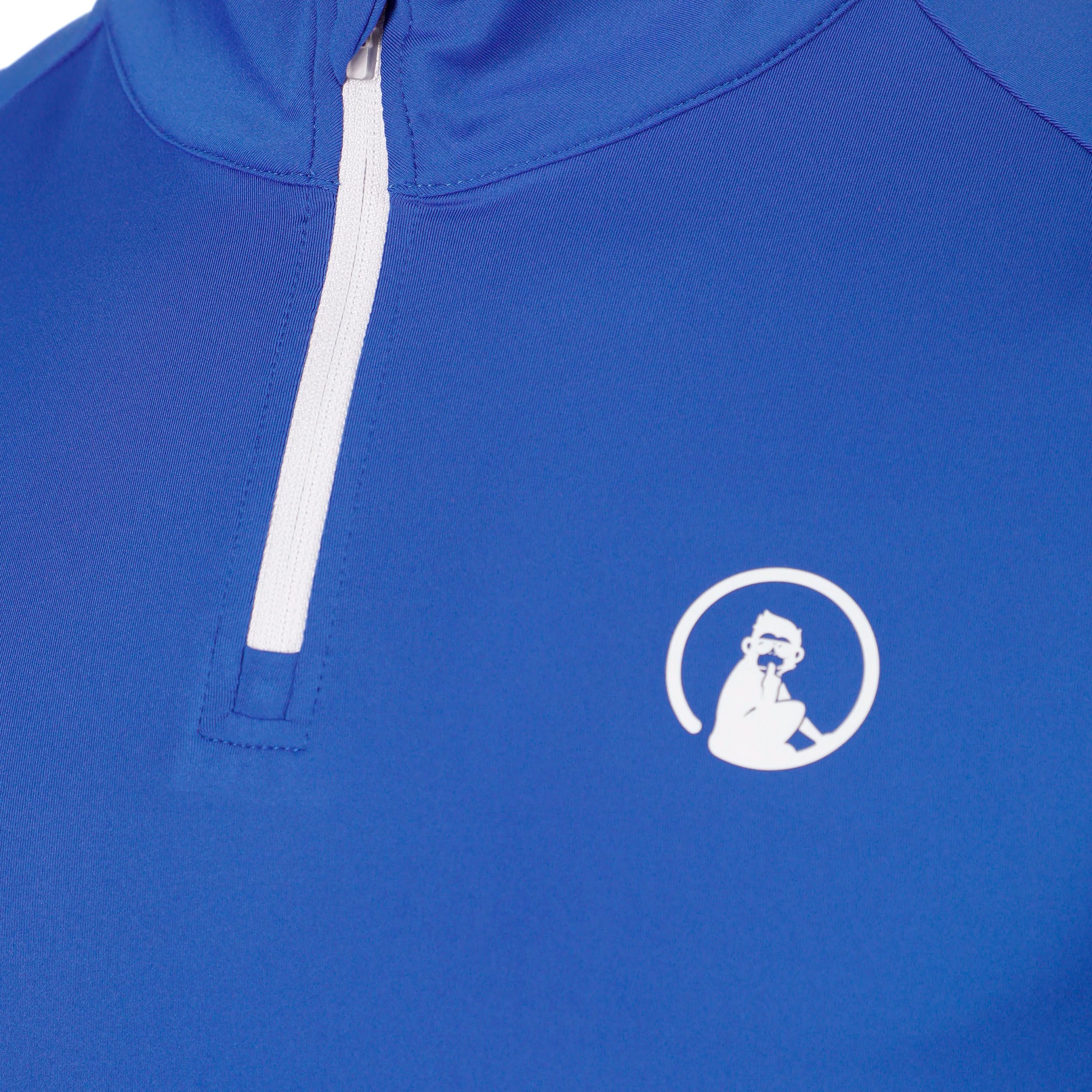Big Serve 1/4 Zip Långärmat Herrar - blå, vit - Image 3
