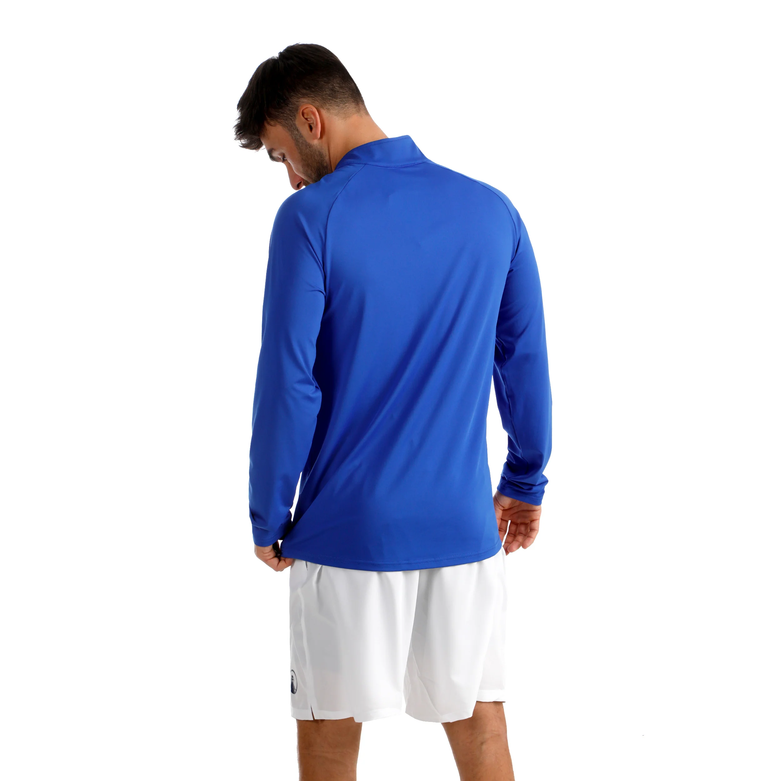 Big Serve 1/4 Zip Långärmat Herrar - blå, vit - Image 6