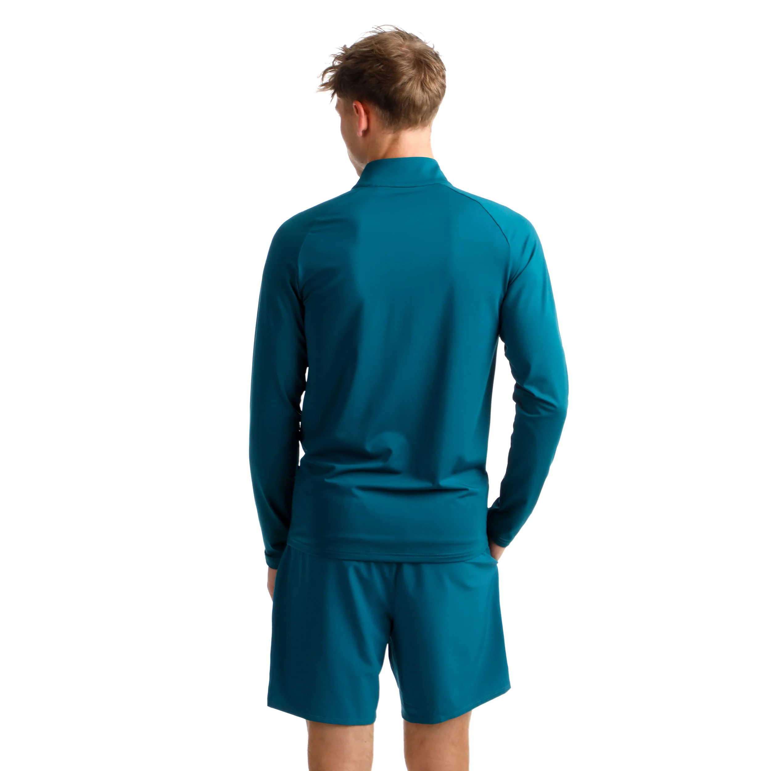 Create Big Serve 1/4 Zip Långärmat Herrar-Petrol,Vit - Image 6
