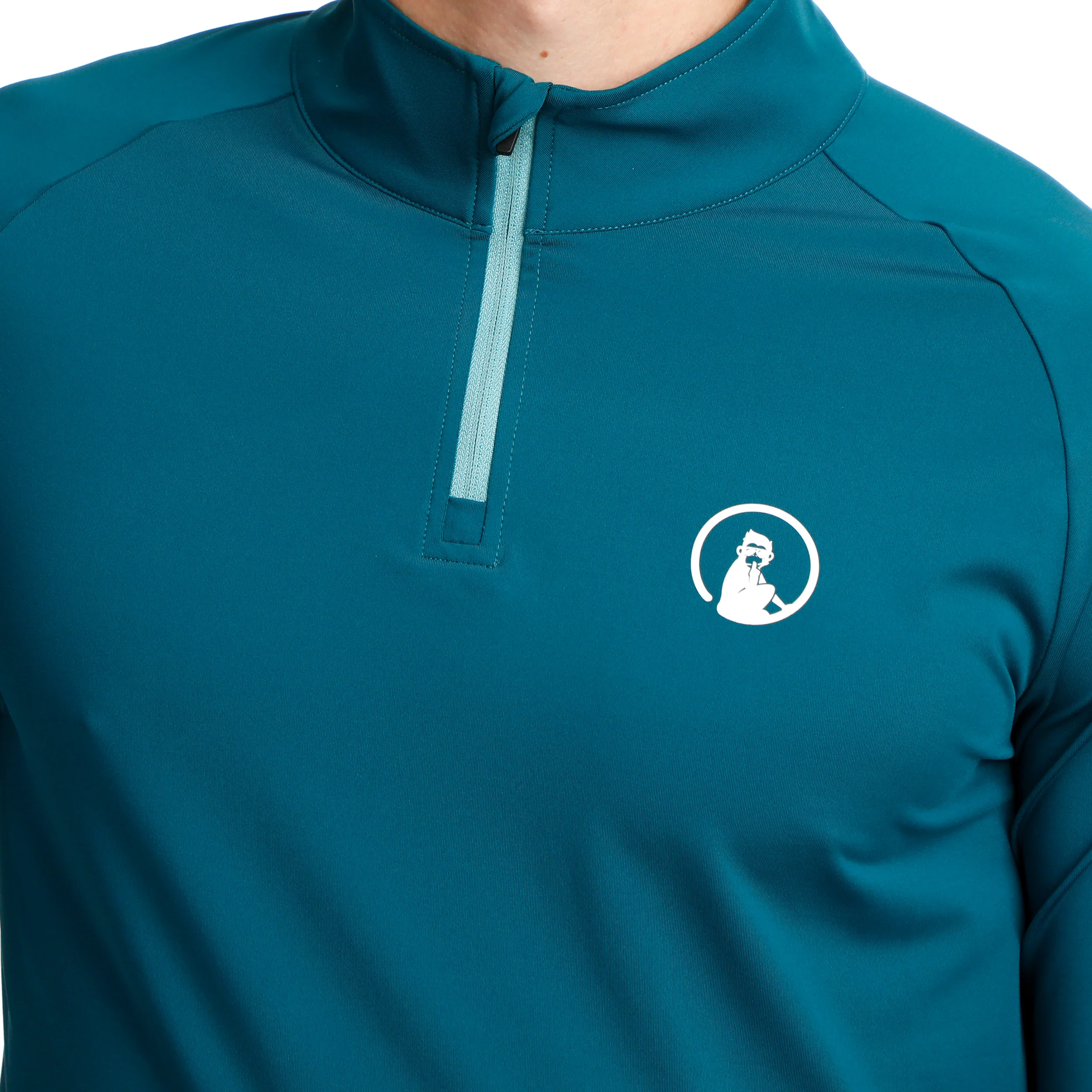 Create Big Serve 1/4 Zip Långärmat Herrar-Petrol,Vit - Image 7