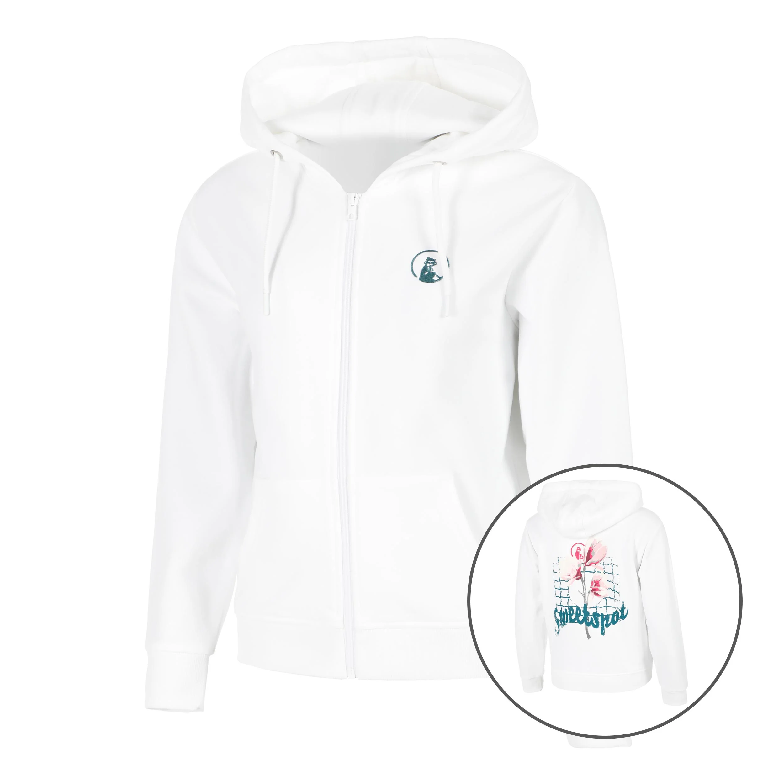 Create Flower Zip Sweat-jacka Damer-Vit,Flerfärgad