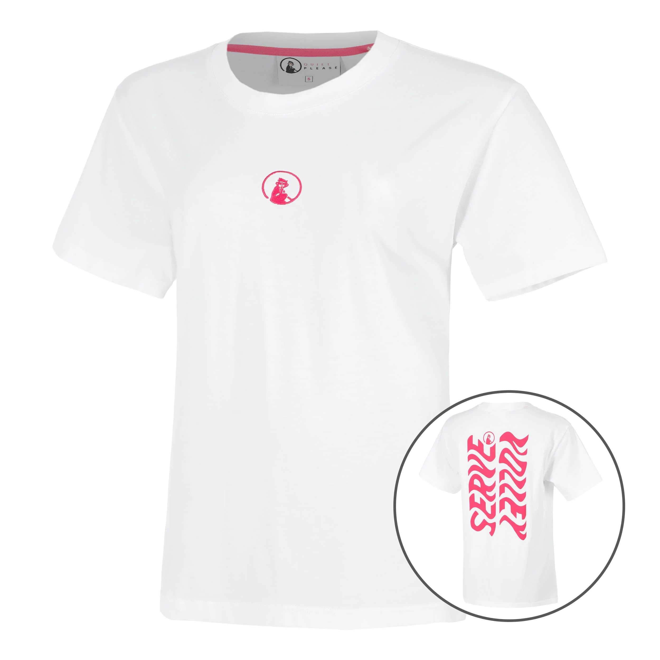 Create Wavy Boyfriend T-shirt Damer-Vit,Pink